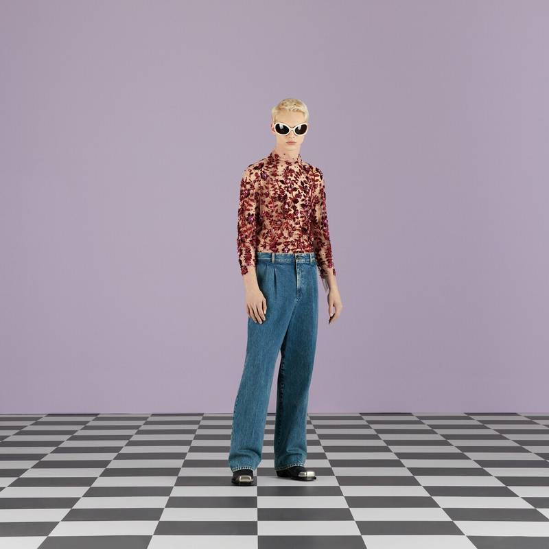 GUCCI Wide-leg denim pant outlook