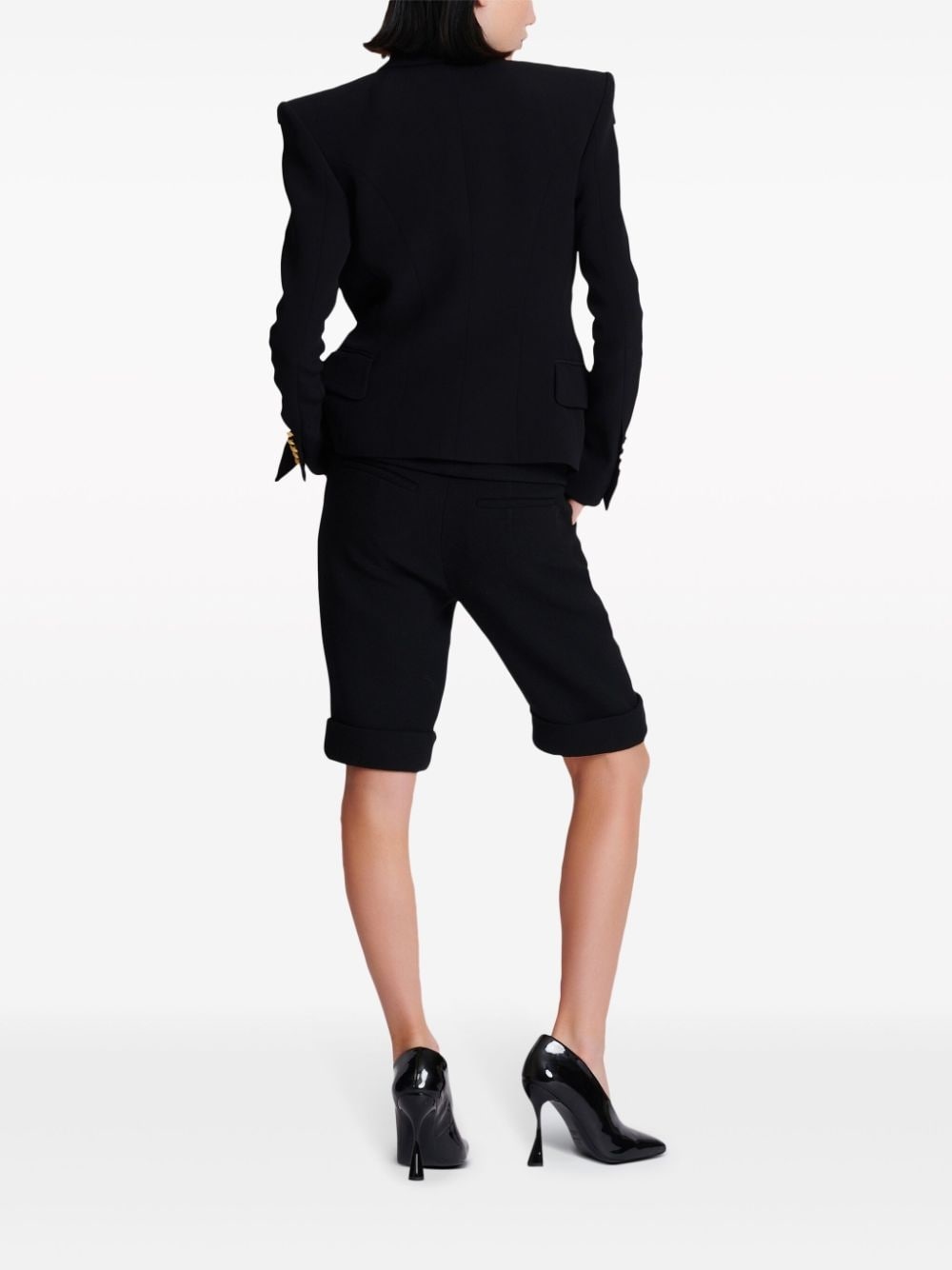 satin-lapel single-breasted blazer - 5