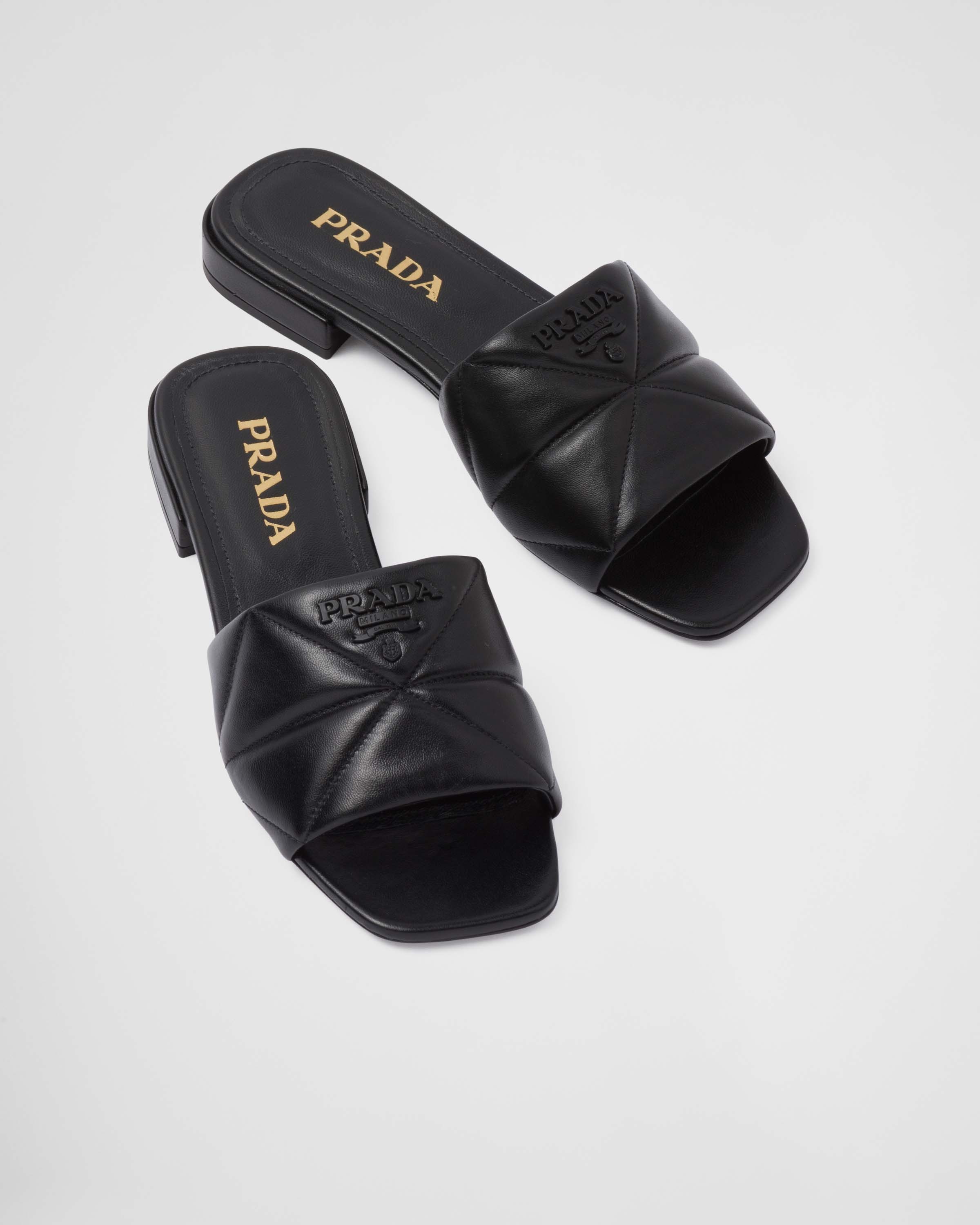 Quilted nappa leather sabots - 4