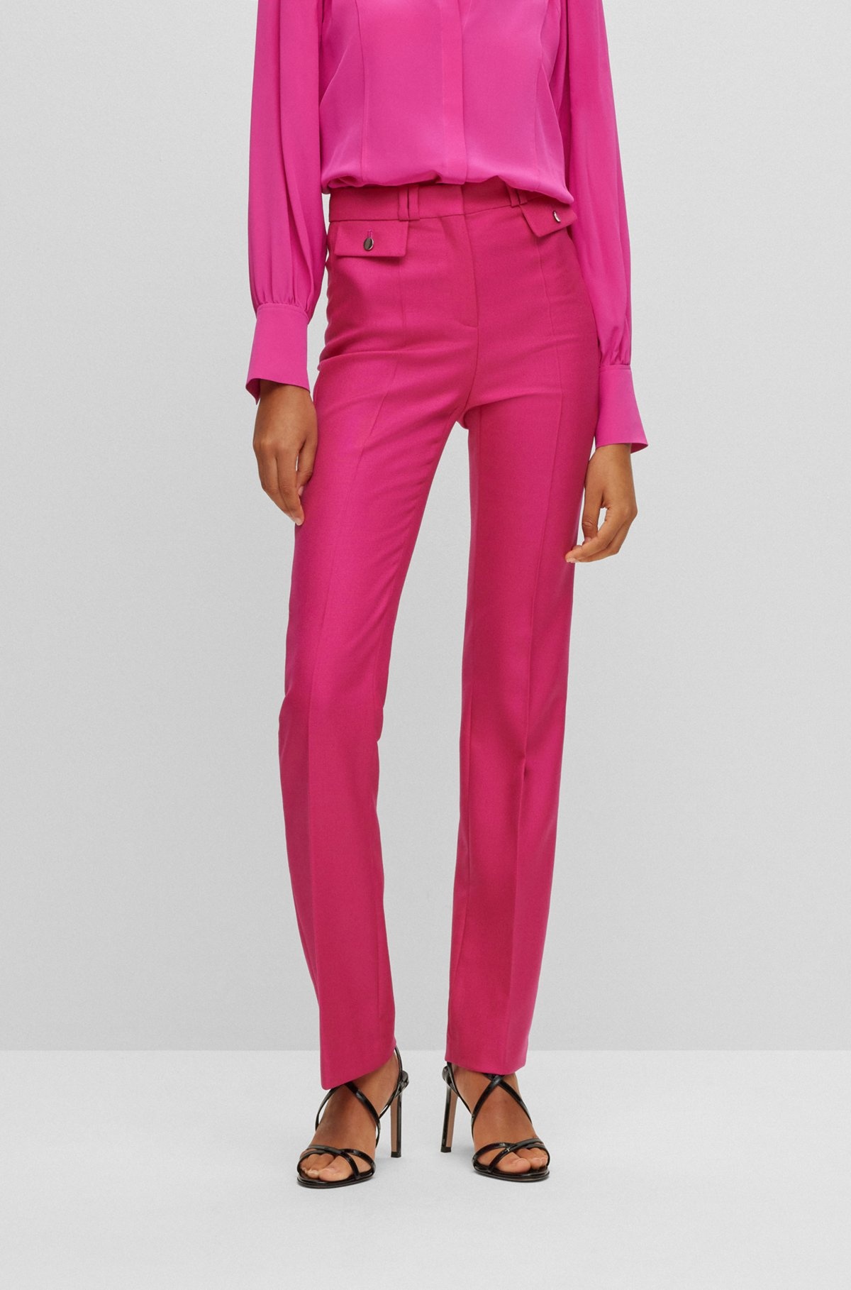 SLIM-FIT TROUSERS IN VIRGIN-WOOL TWILL - 2