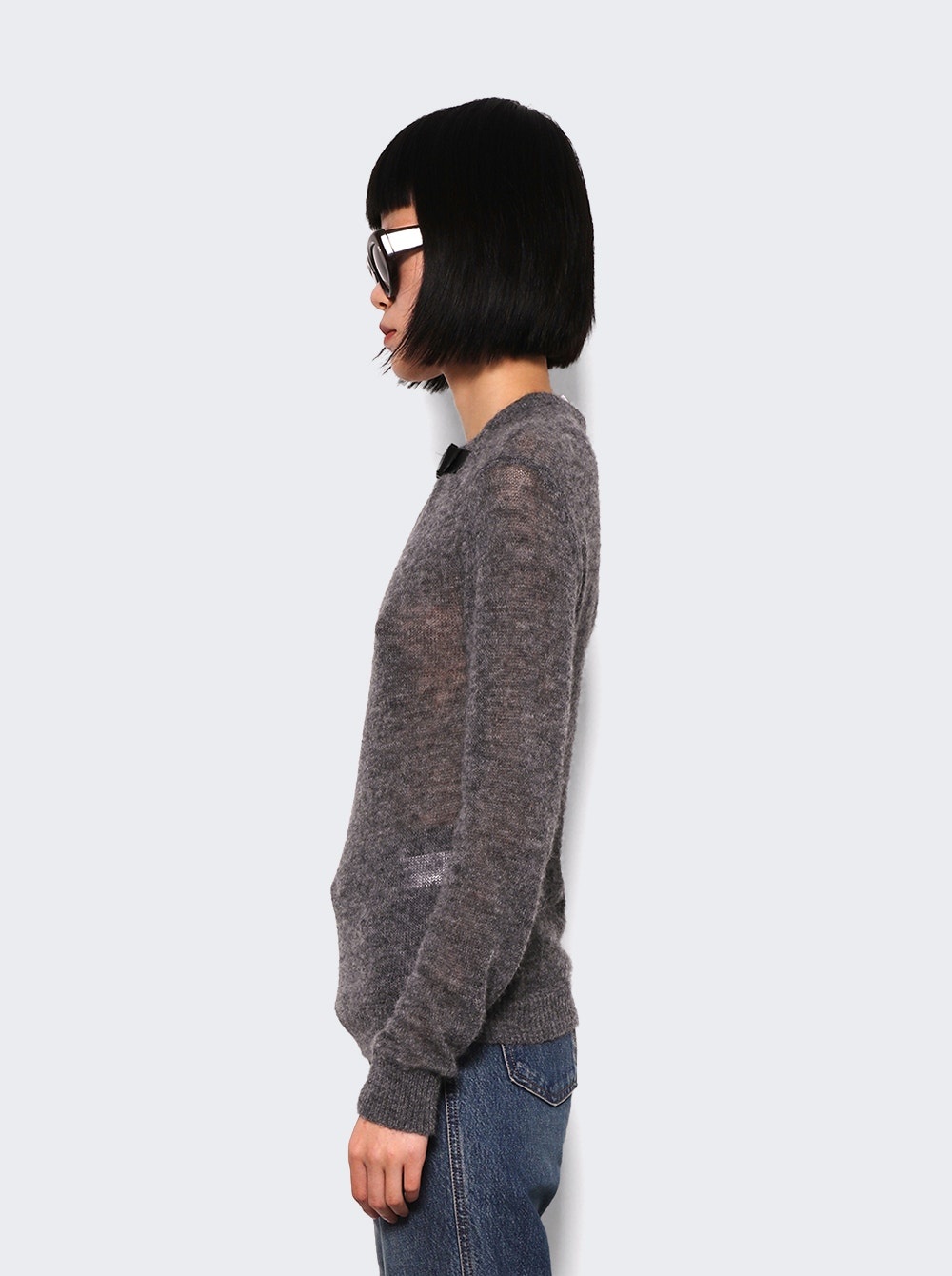 Buckle Cut-out Sweater Grey - 3