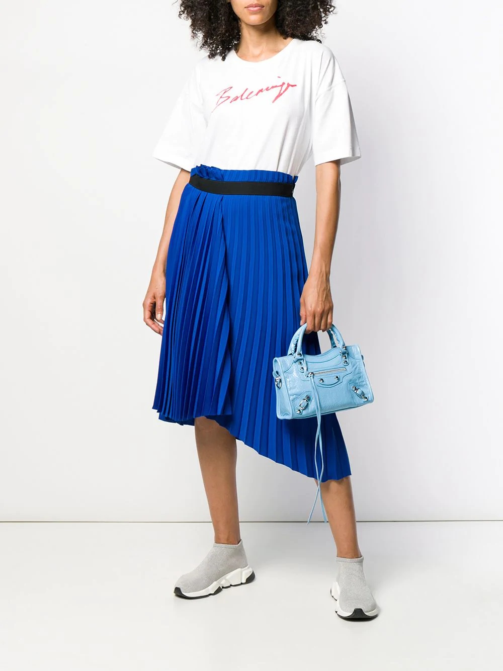 pleated asymmetric skirt - 2