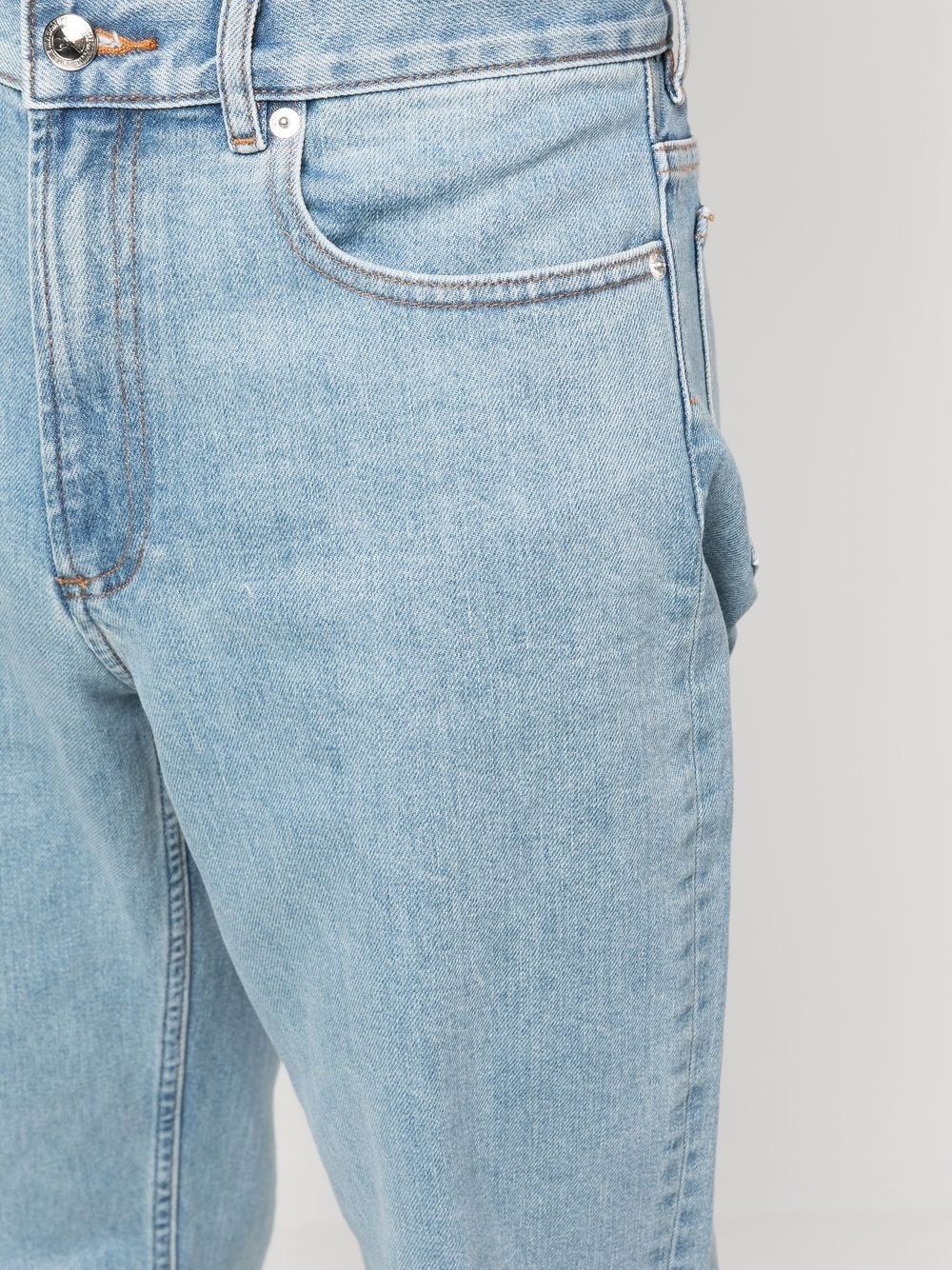 stonewashed straight-legged jeans - 5
