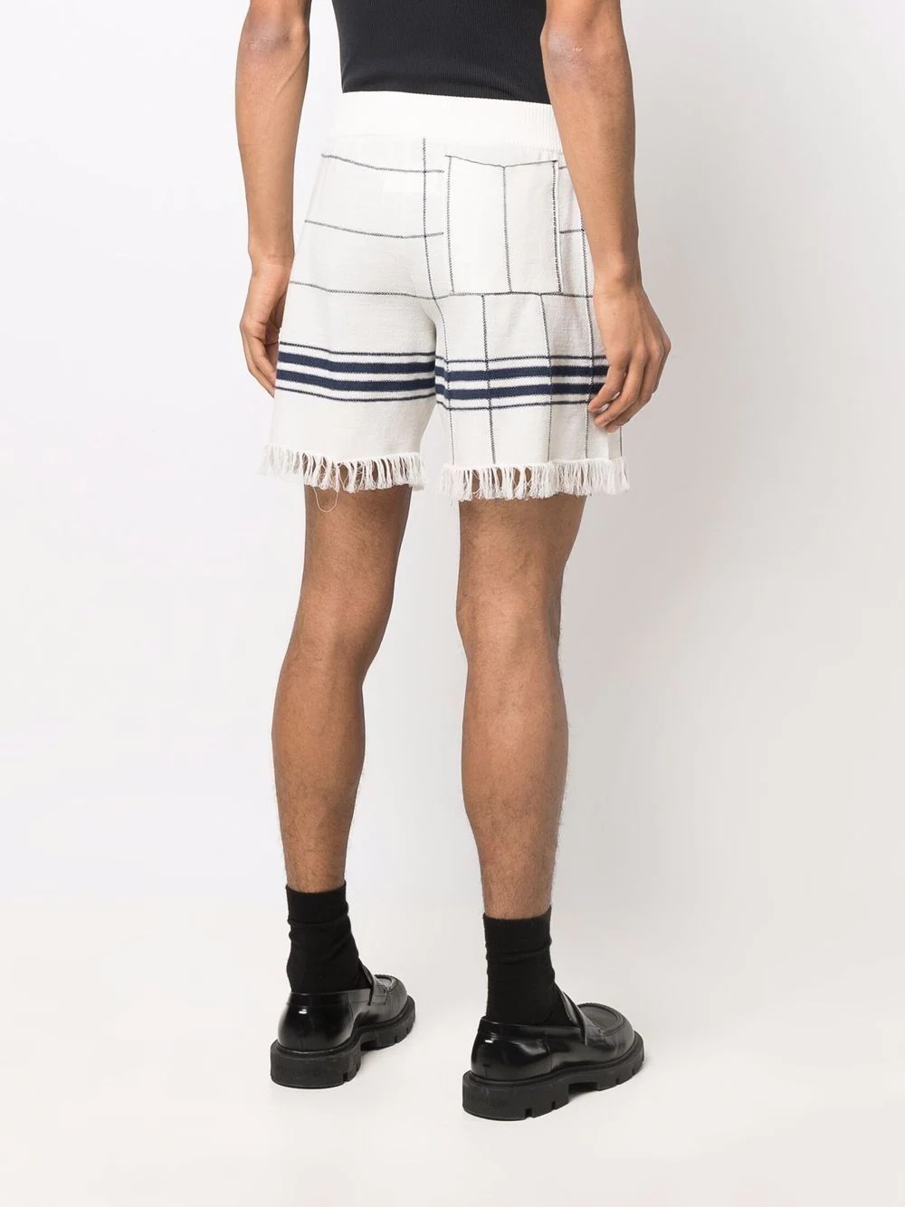 fringed grid shorts - 4