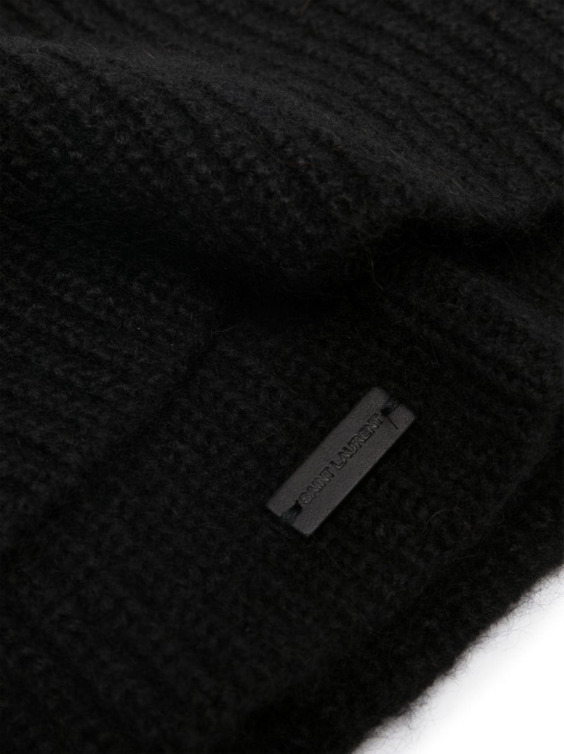 SAINT LAURENT ribbed-knit ribbed scarf outlook