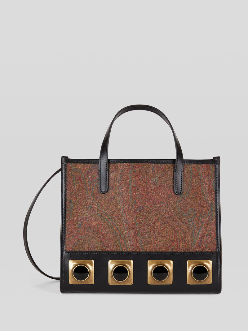 CROWN ME PAISLEY SHOPPING BAG WITH STUDS AND STONES 1