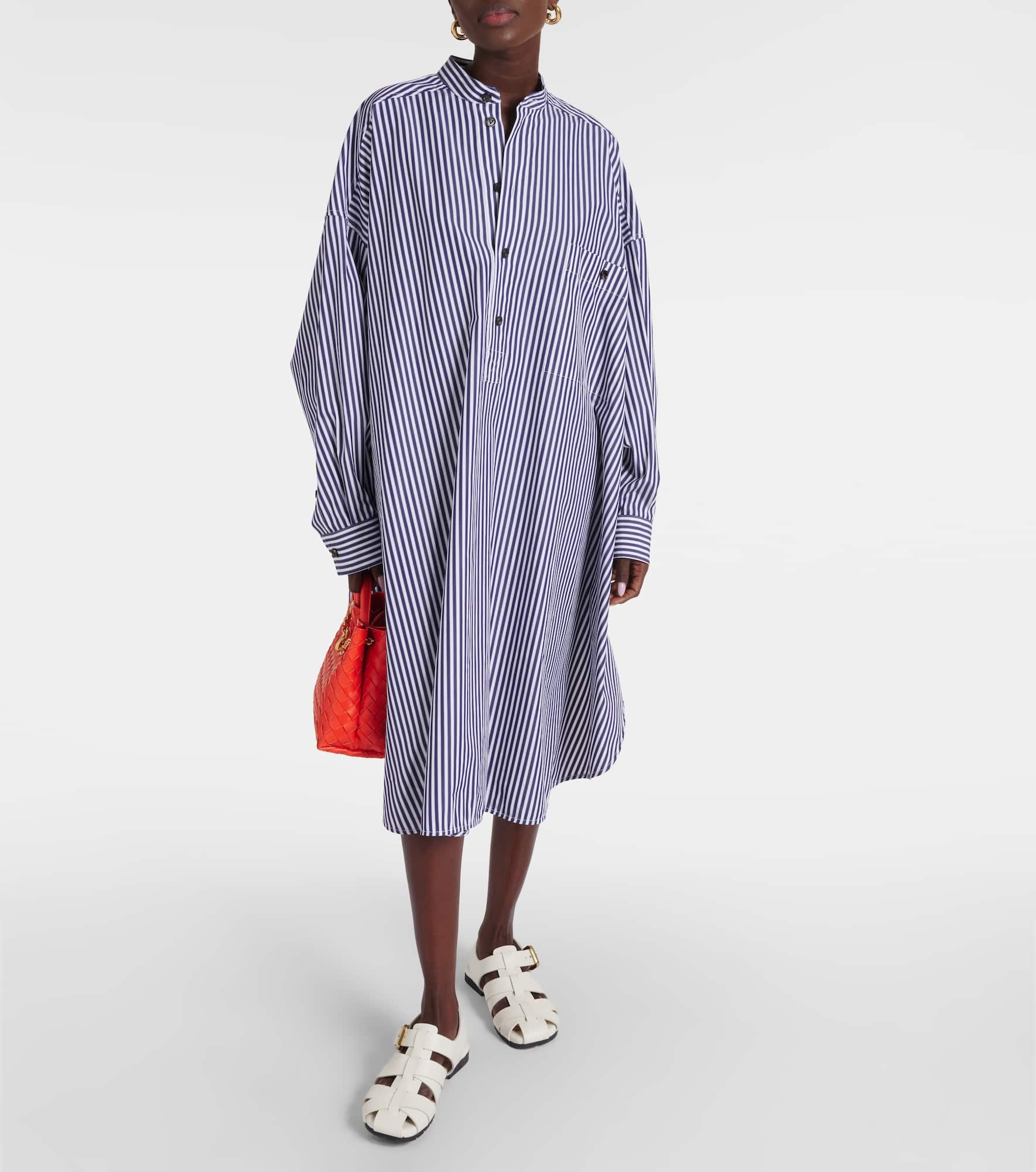 Striped cotton poplin shirt dress - 2