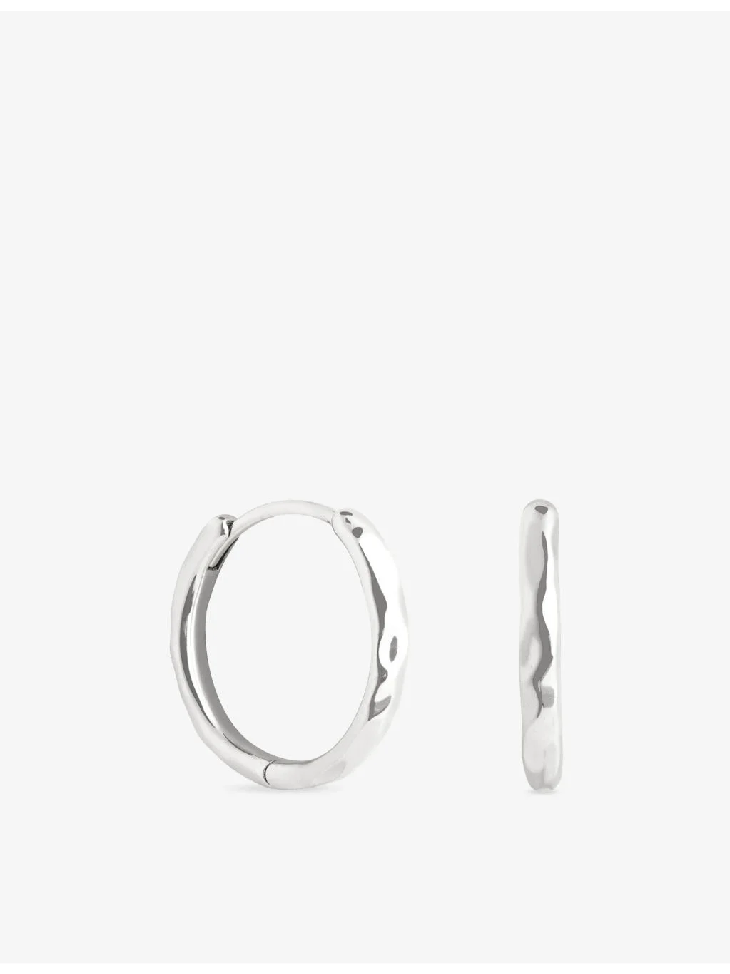 Molten Textured 18ct Yellow Gold-Plated Sterling-Silver Hoop Earrings - 1