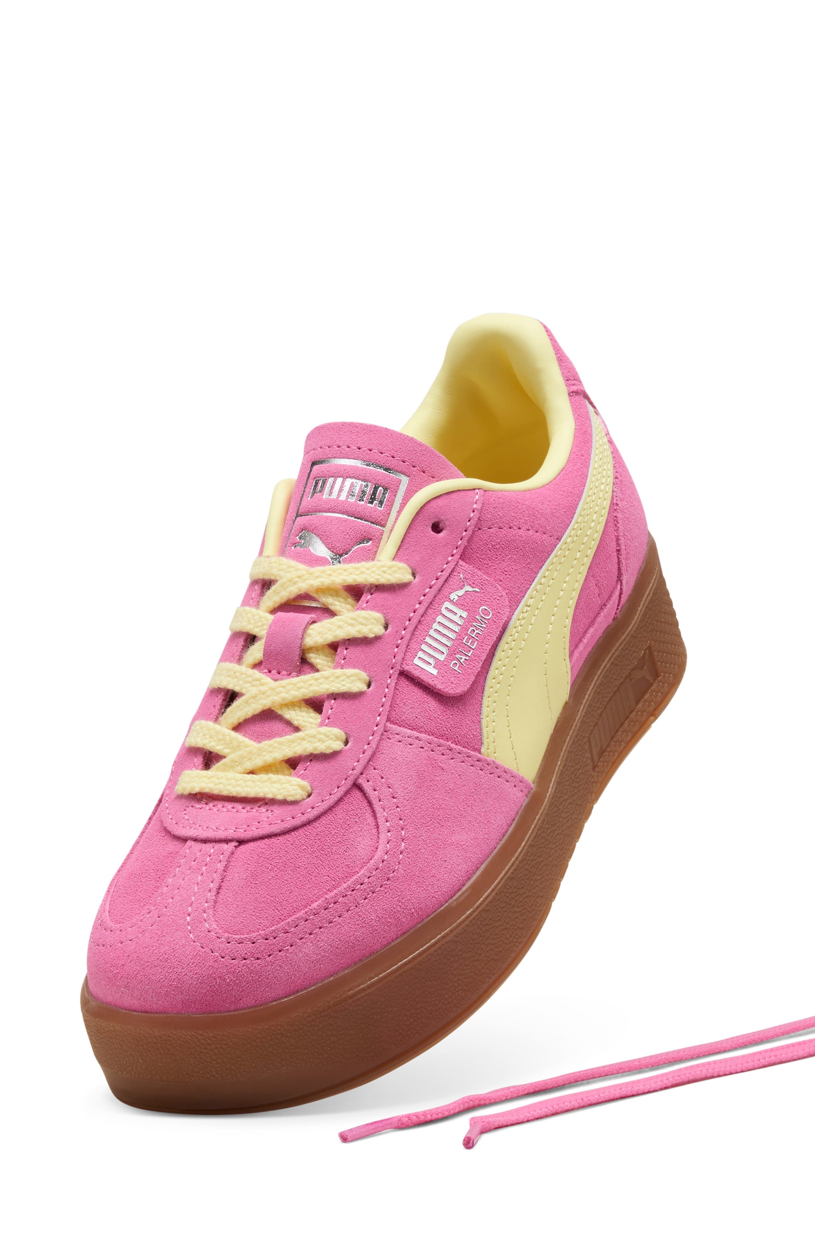 PUMA Palermo Elevata Platform Sneaker in Posie Pink/Gold Moon at Nordstrom - 6