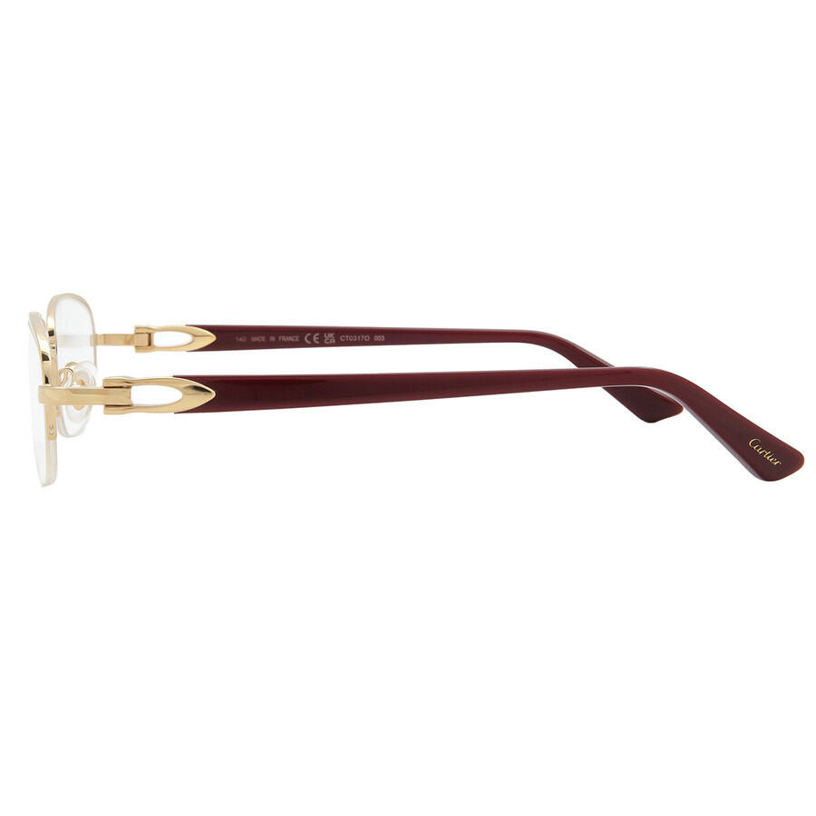 Cartier Demo Rectangular Ladies Eyeglasses CT0317O 003 52 - 3