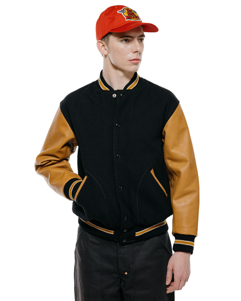 The Real McCoys MJ25116 Wool Varsity Jacket Black outlook