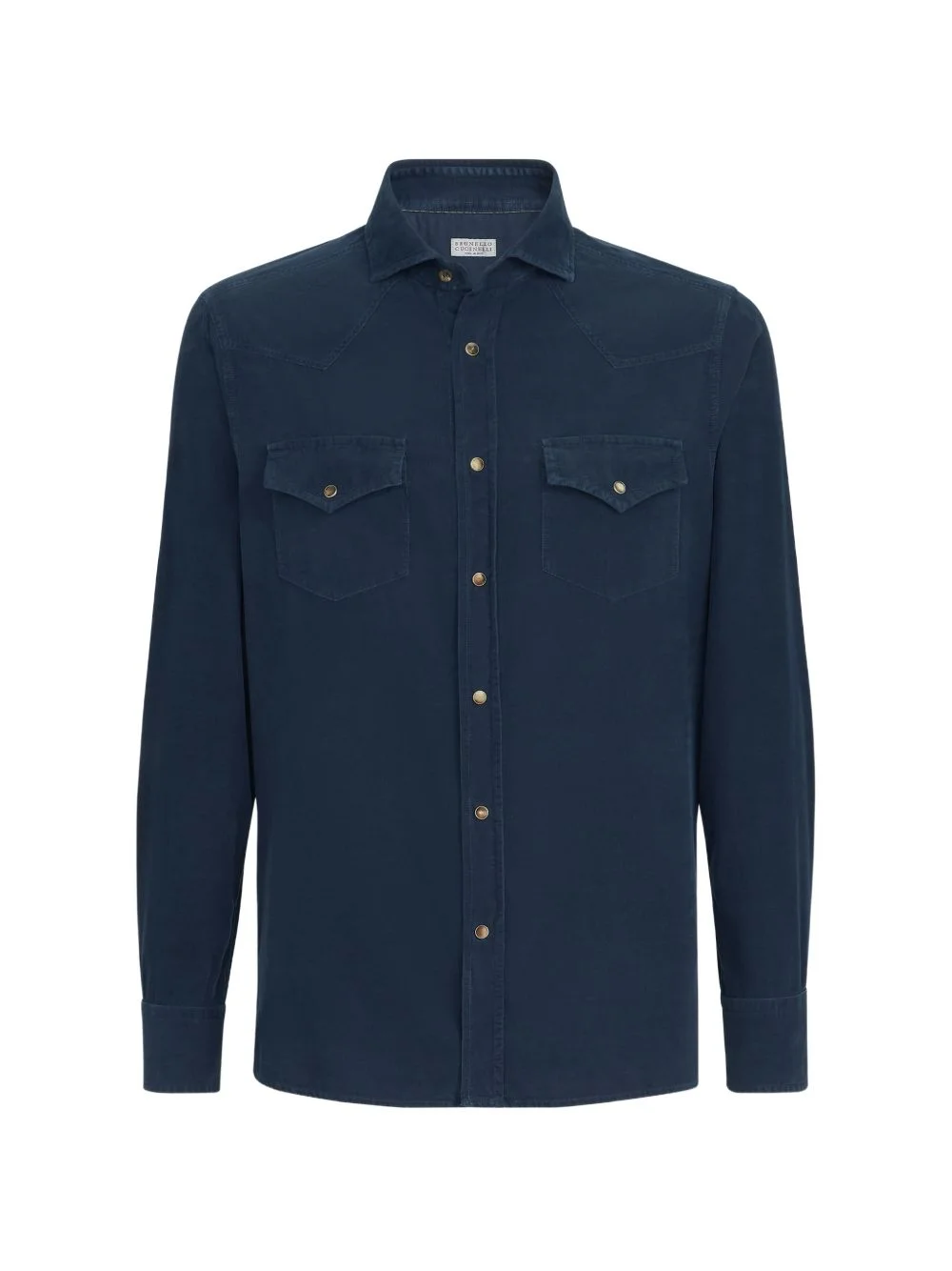 garment-dyed easy-fit western shirt in narrow-wale corduroy - 1