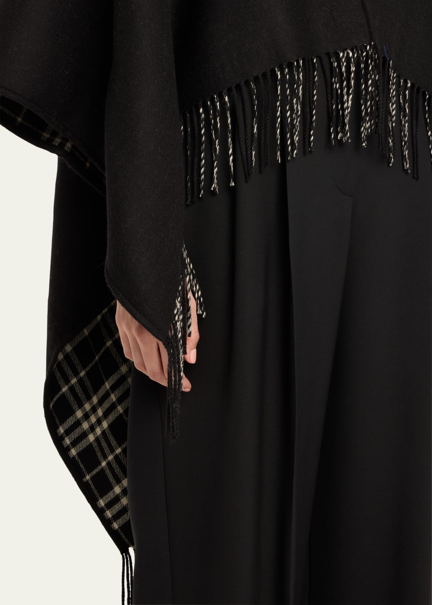 Charlotte Check Wool Cape - 5