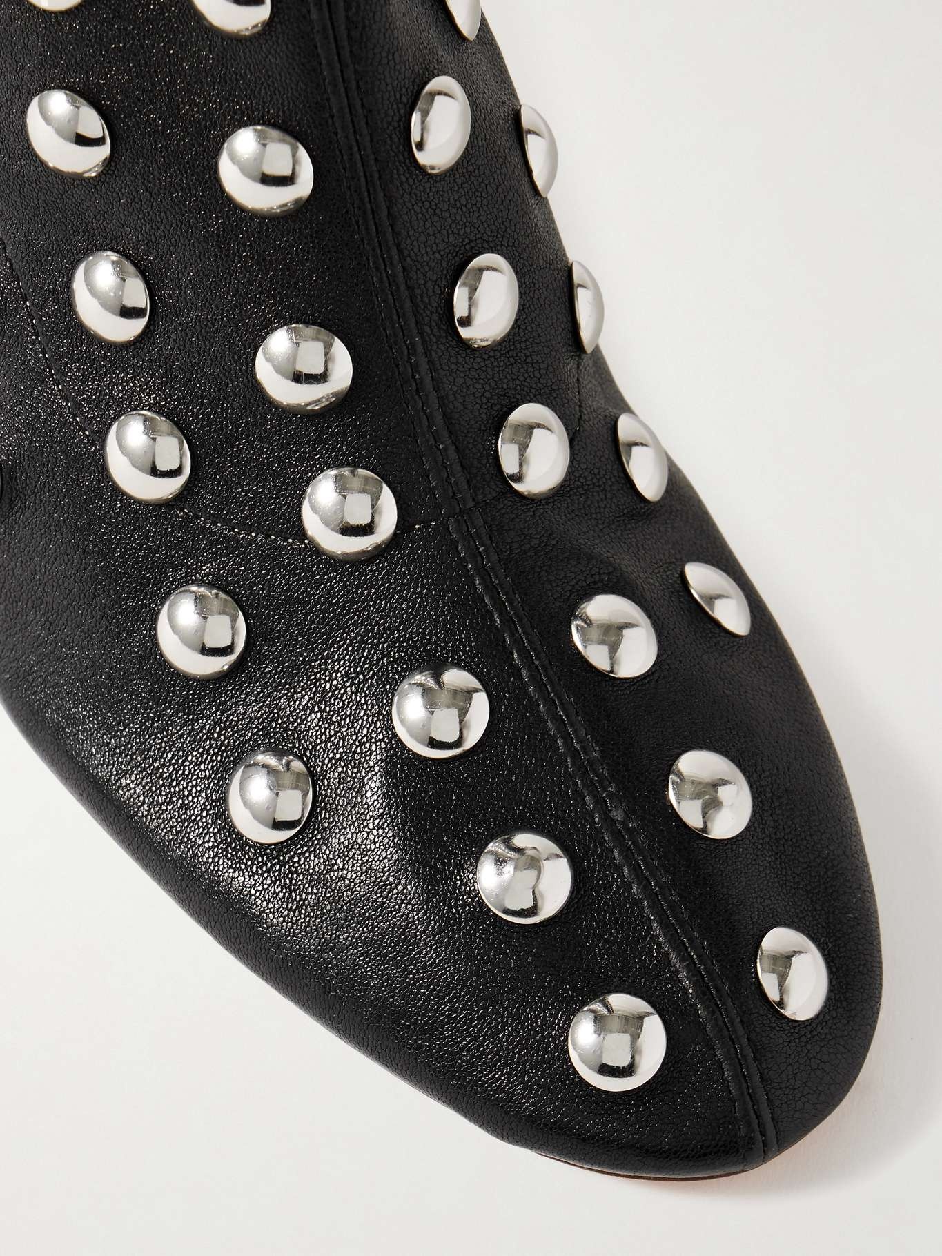 Studded leather ankle boots - 4