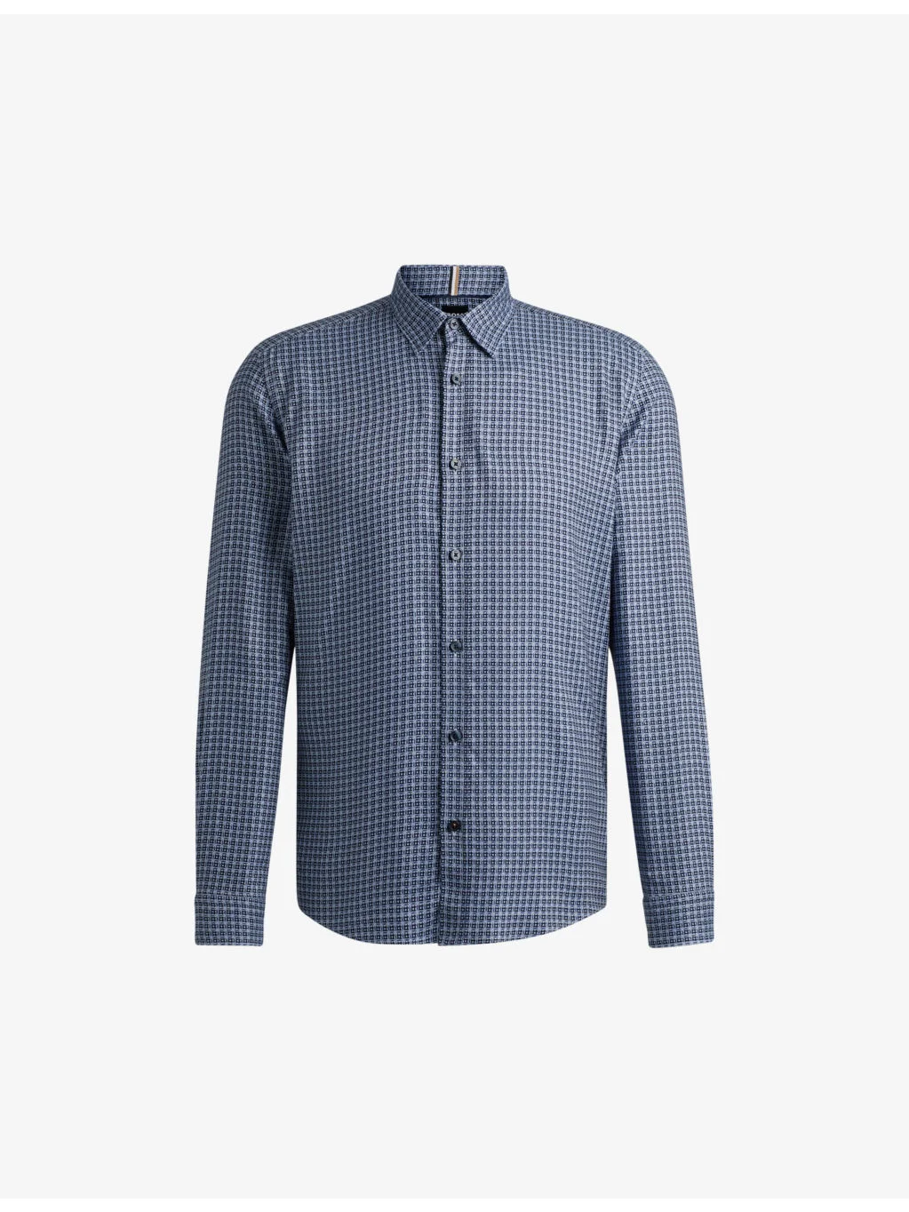 Regular-fit geometric-print chambray shirt - 1