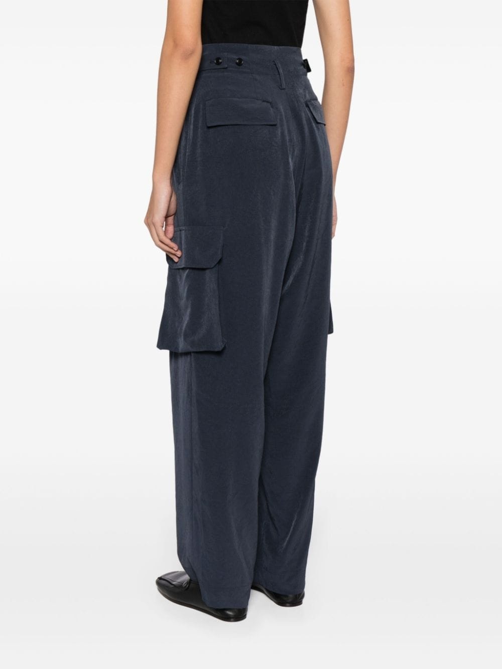 draped cargo trousers - 4