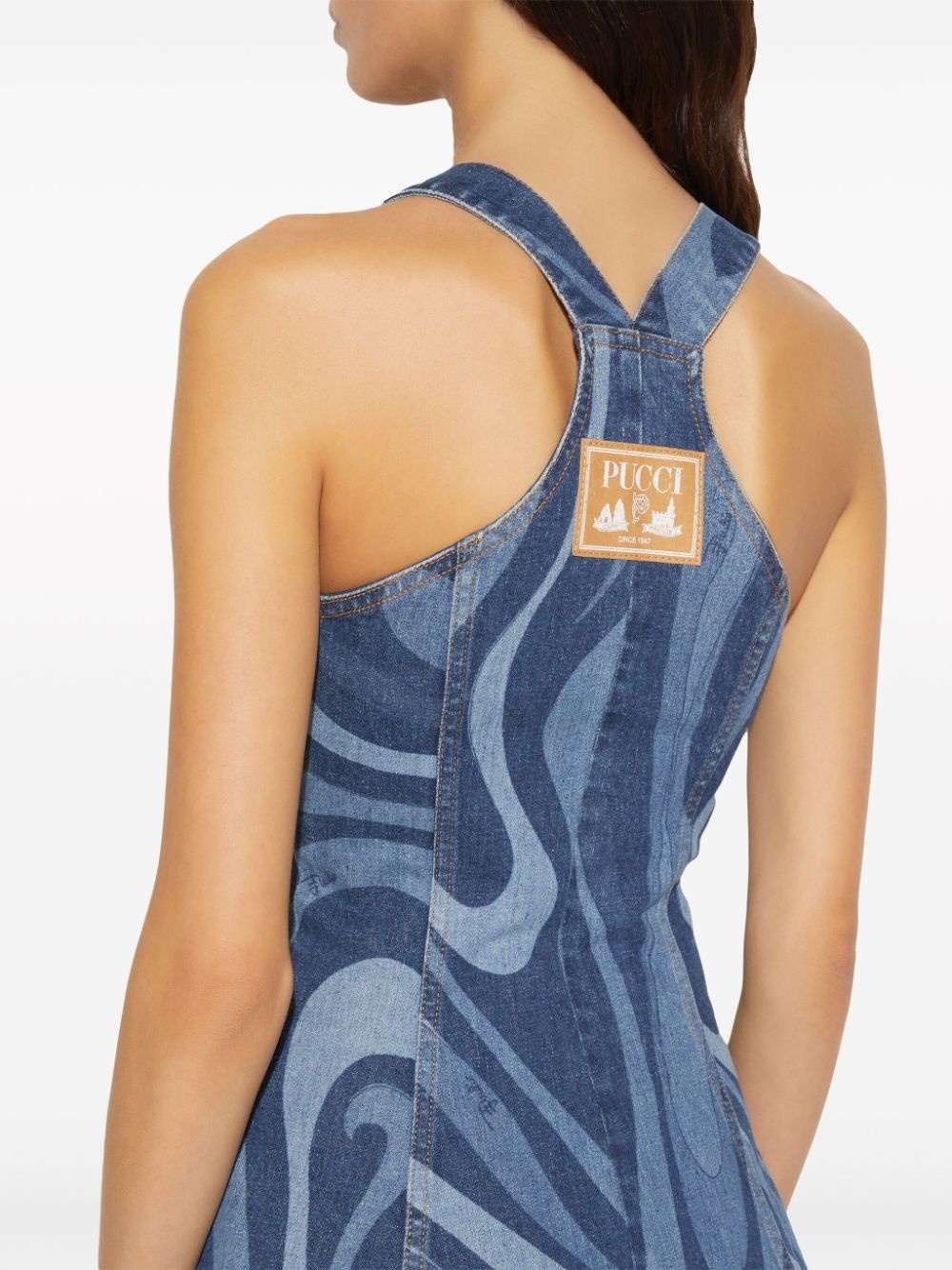 Marmo-print denim minidress - 5