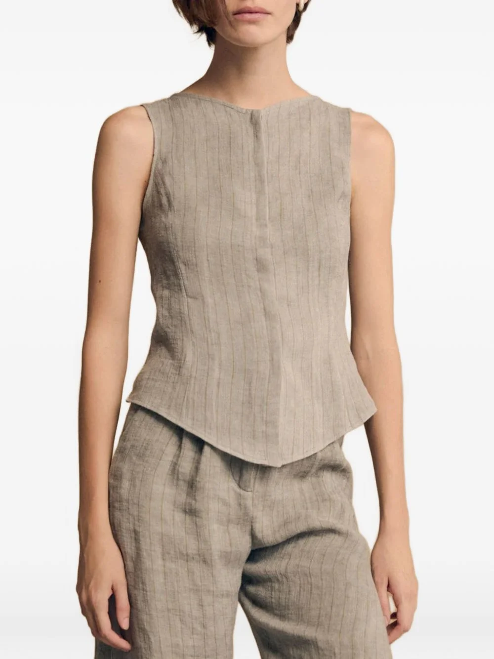 Lupe striped linen waistcoat - 1