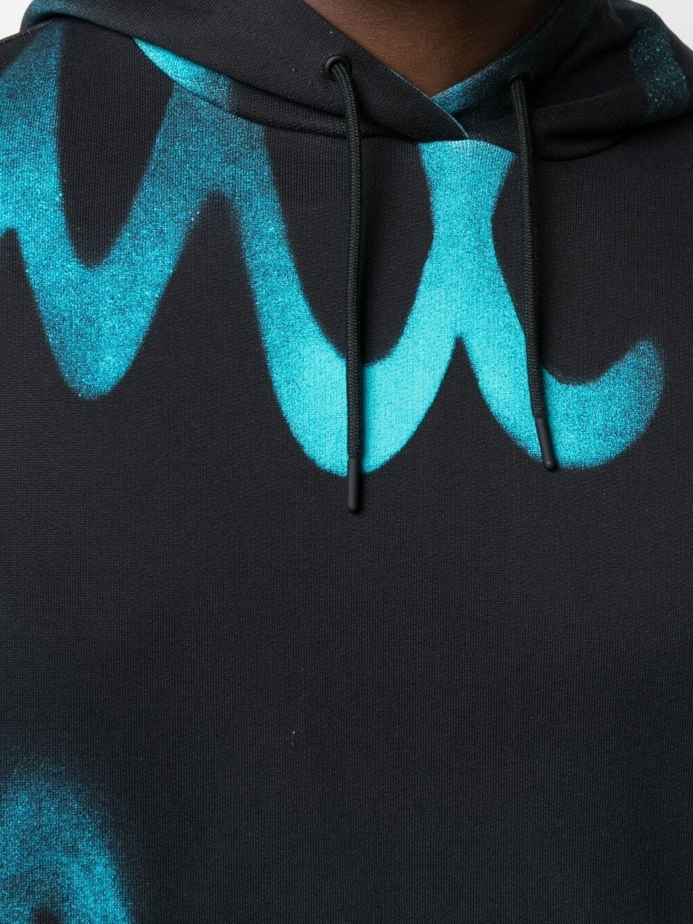 spray logo print hoodie - 5