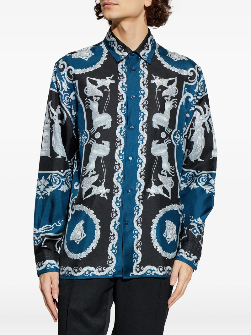 VERSACE Versace Hall Of Heroes Printed Silk Shirt outlook