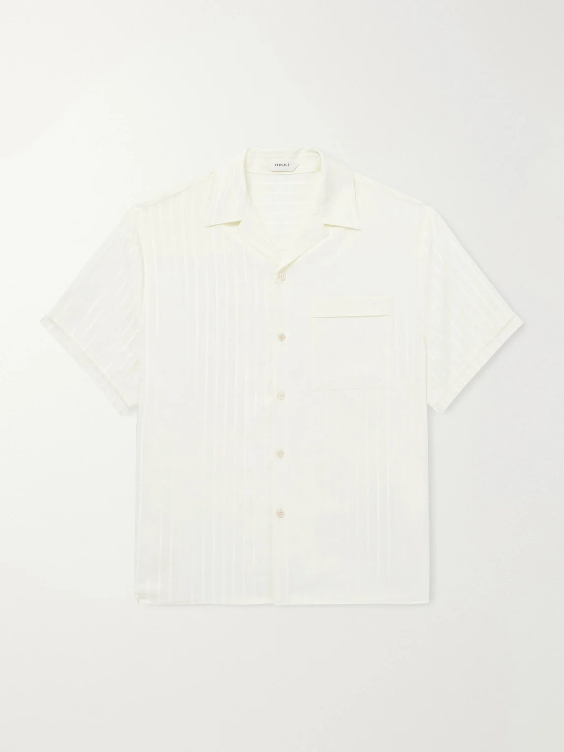 Striped Cotton and Silk-Blend Jacquard Shirt - 1