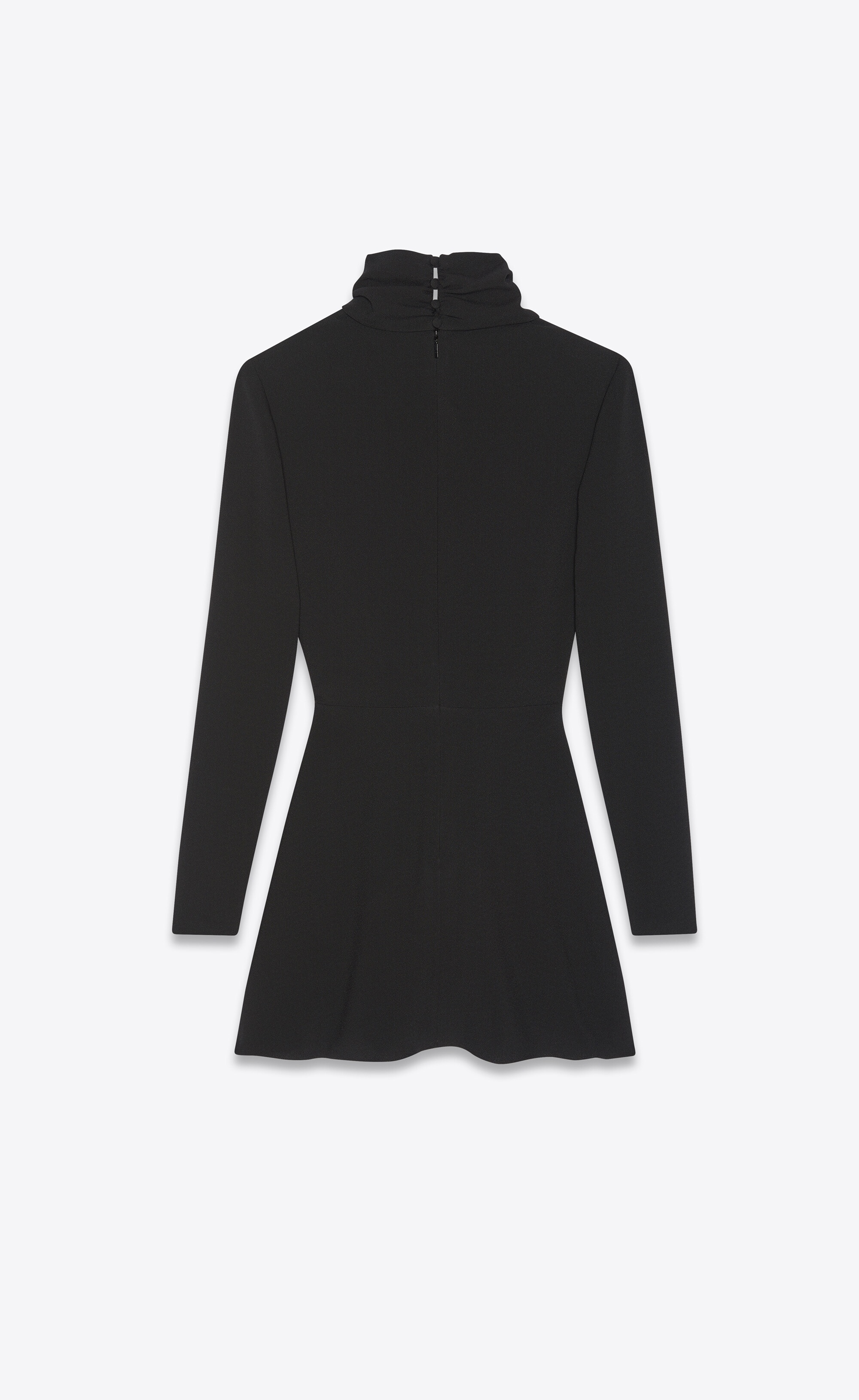 lavalliere-neck draped dress in sablé saint laurent - 4