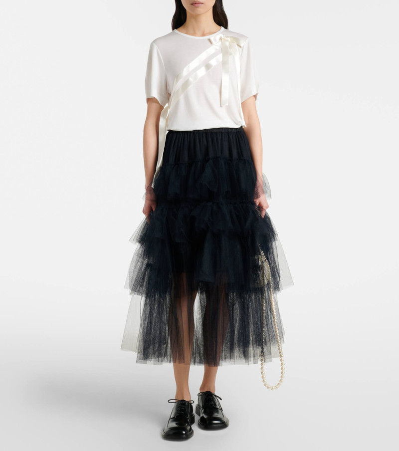 Simone Rocha Bow-detail jersey T-shirt outlook