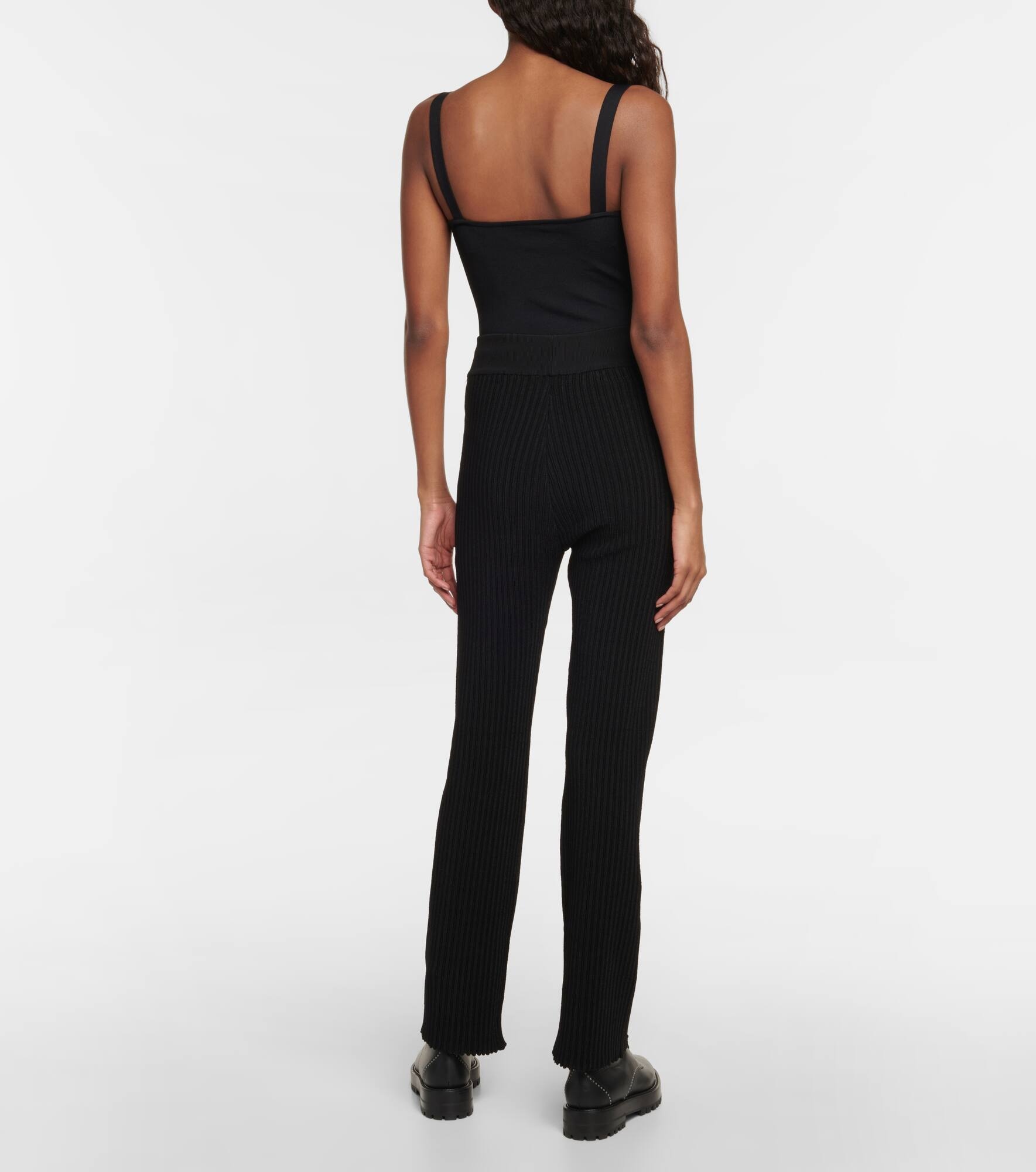 Ribbed-knit straight-leg pants - 3