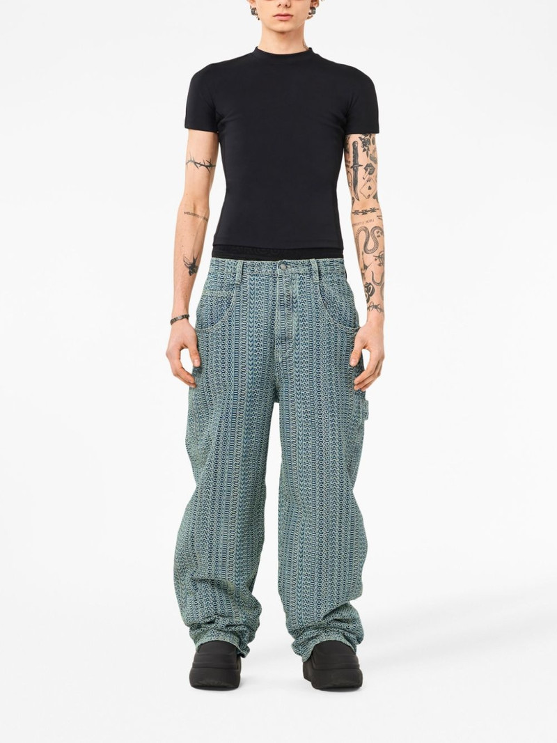 Marc Jacobs monogram-jacquard low-rise jeans outlook