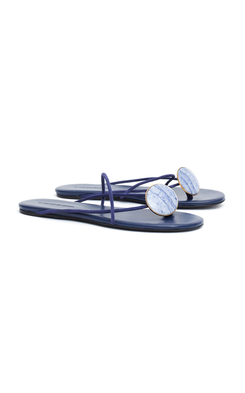 CHRISTOPHER ESBER Doma Stoned Suede Sandals navy outlook