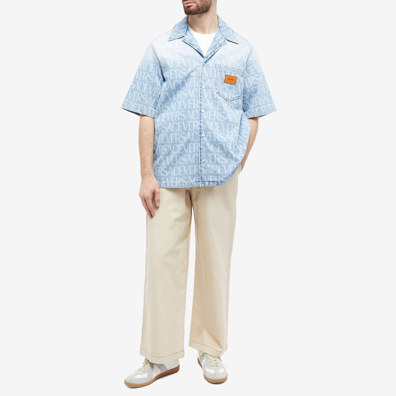 VERSACE Versace All Over Logo Denim Shirt outlook