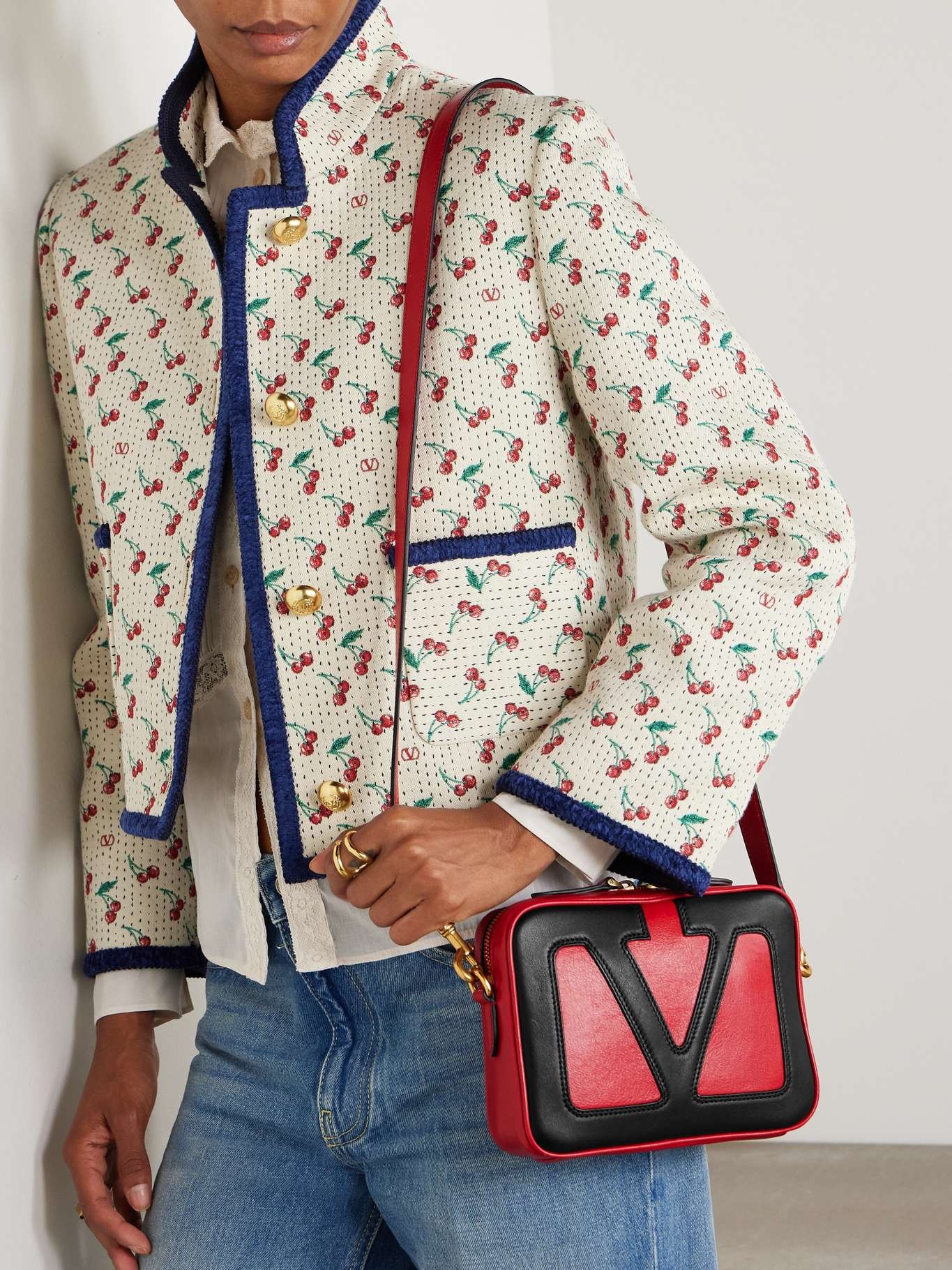 Viva Superstar two-tone leather shoulder bag Red - 6