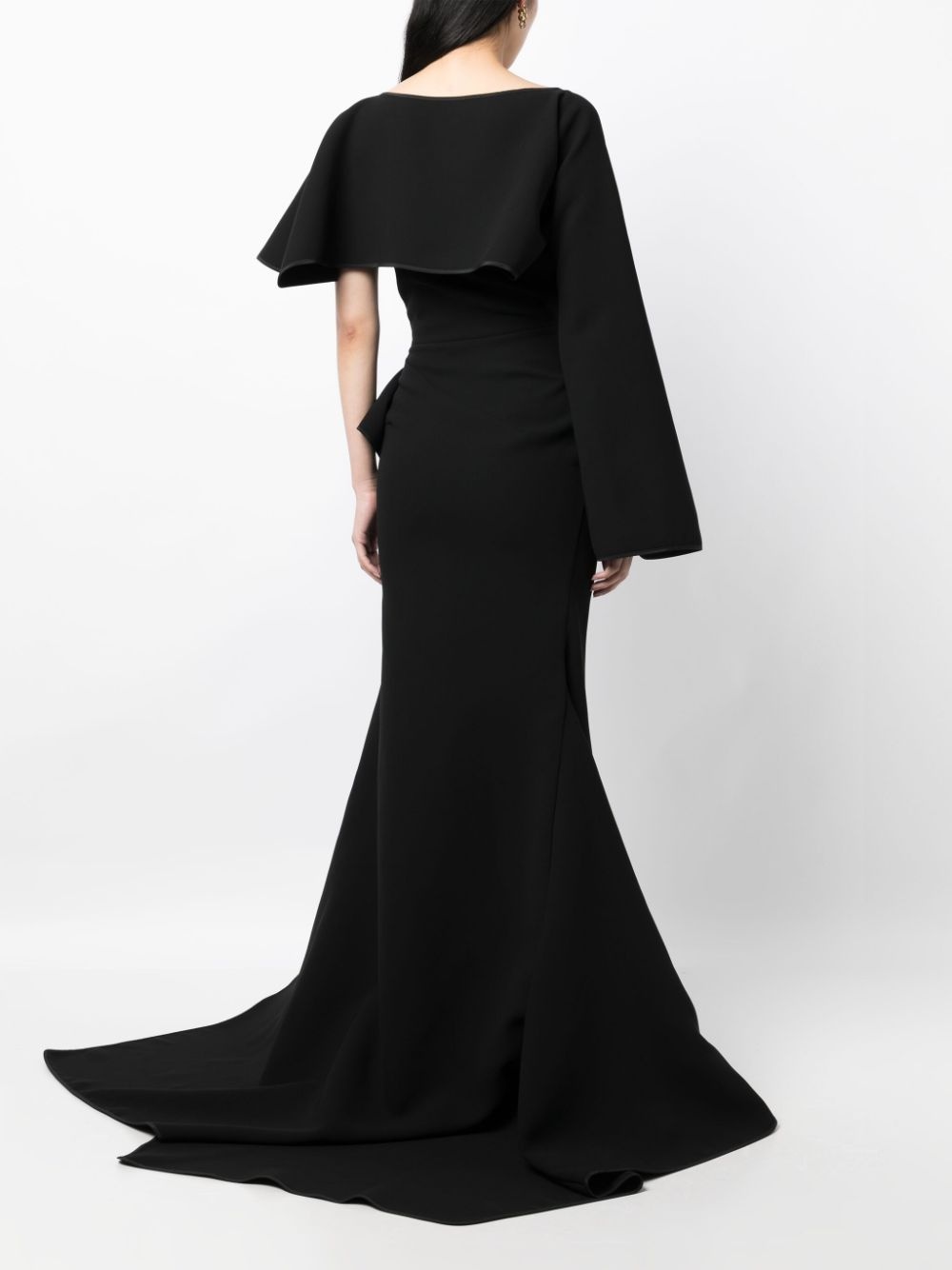 asymmetric draped gown - 4