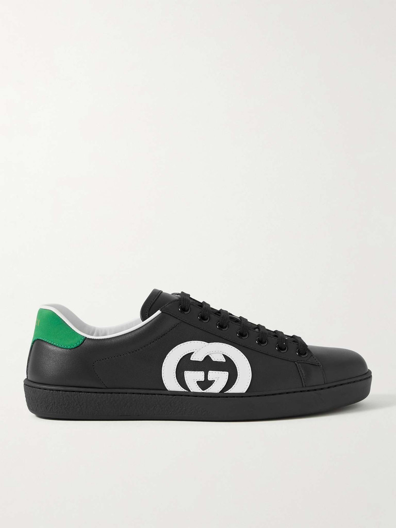 Ace Suede-Trimmed Leather Sneakers - 1