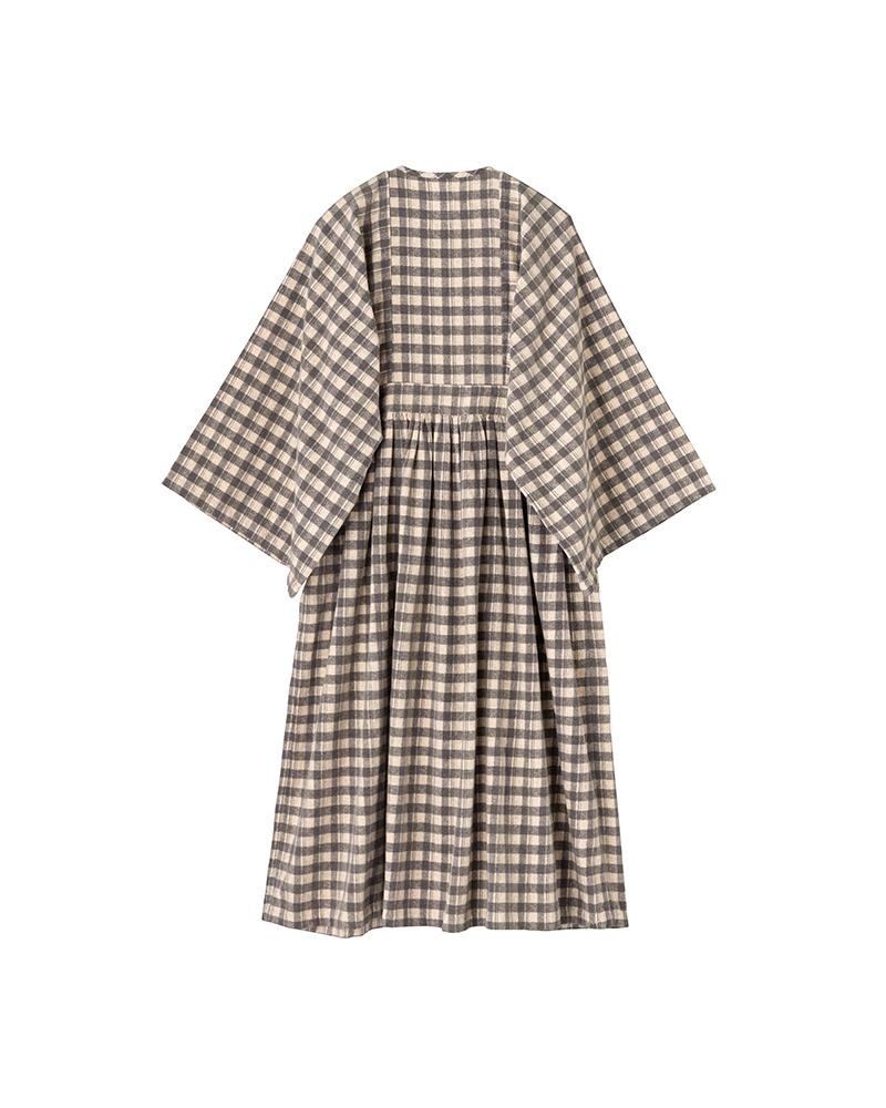 HIPPIE DRESS KHADI CHECK PINK - 2