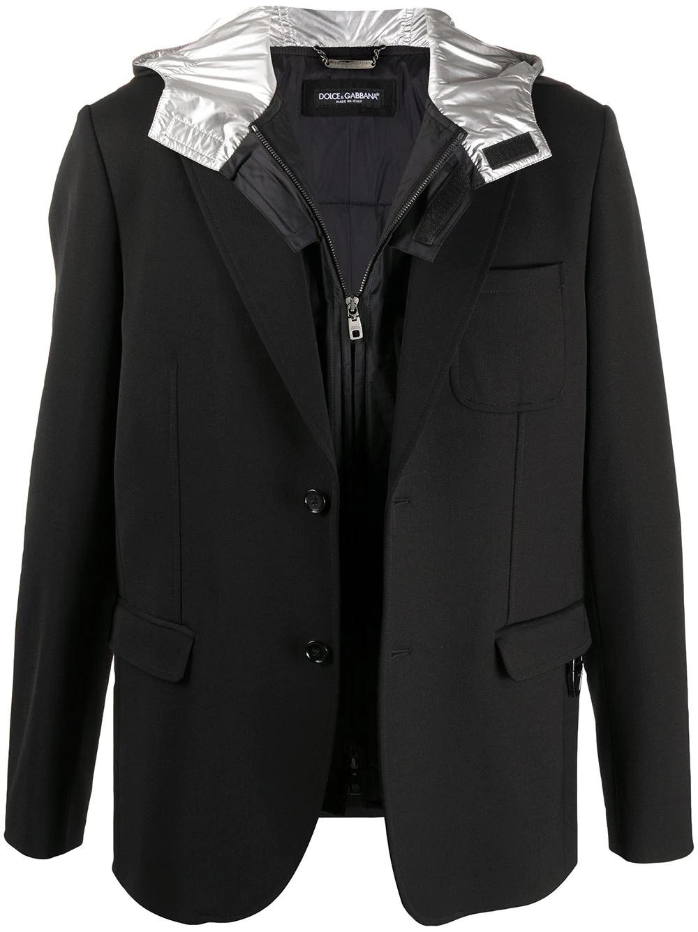 detachable hood blazer - 1