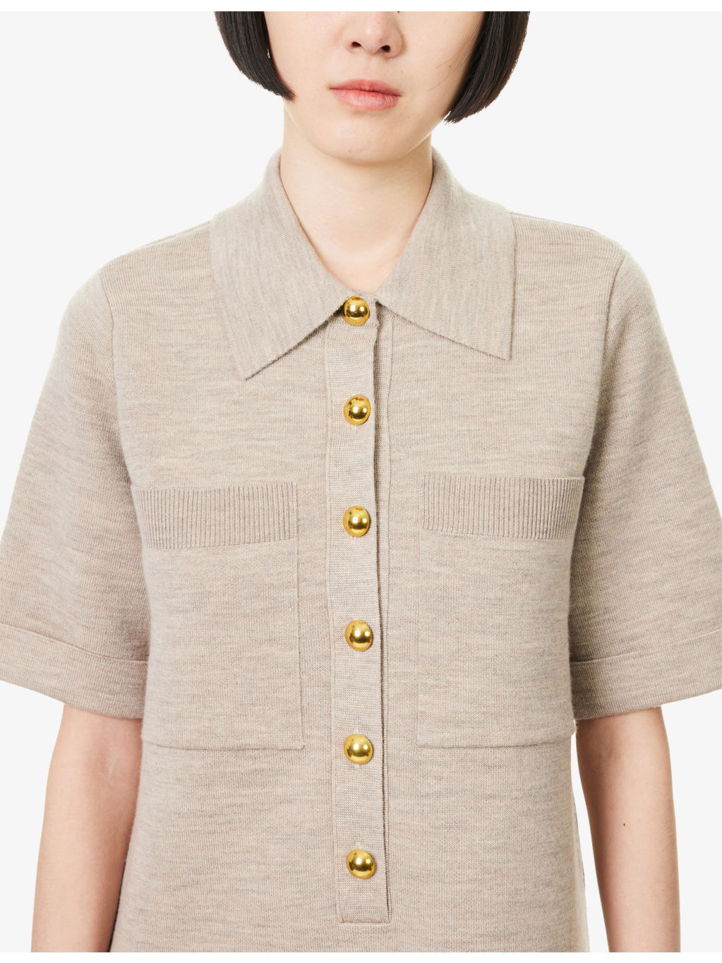 Madden Short-Sleeves Wool Mini Dress - 5