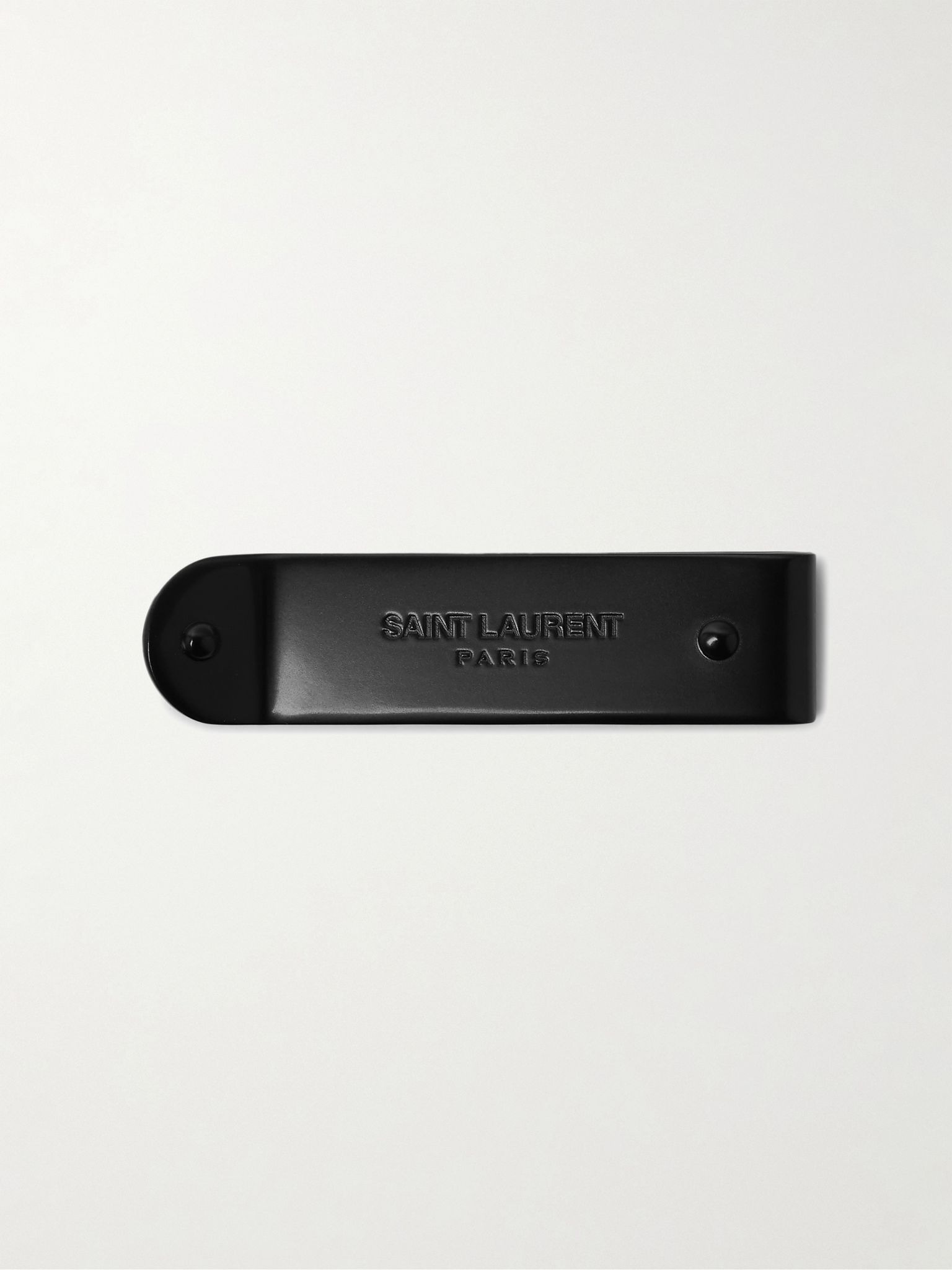 Logo-Engraved Gunmetal-Tone Money Clip Black - 1