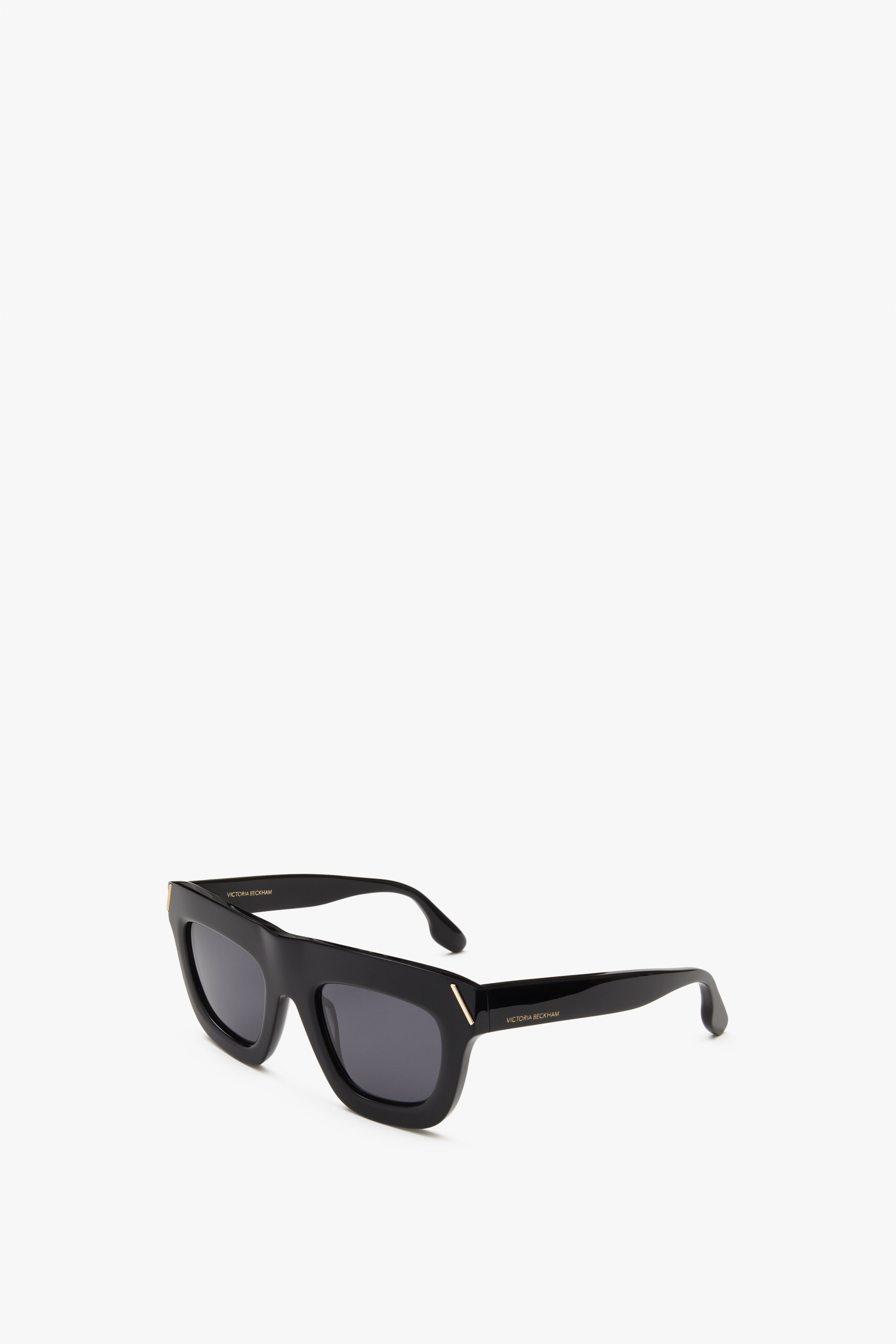 Wide Square Eye Sunglasses in Black - 2