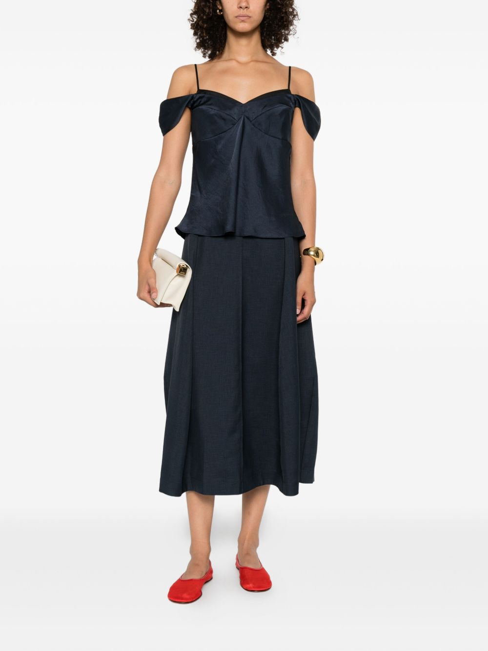 pleat-detail midi skirt - 2