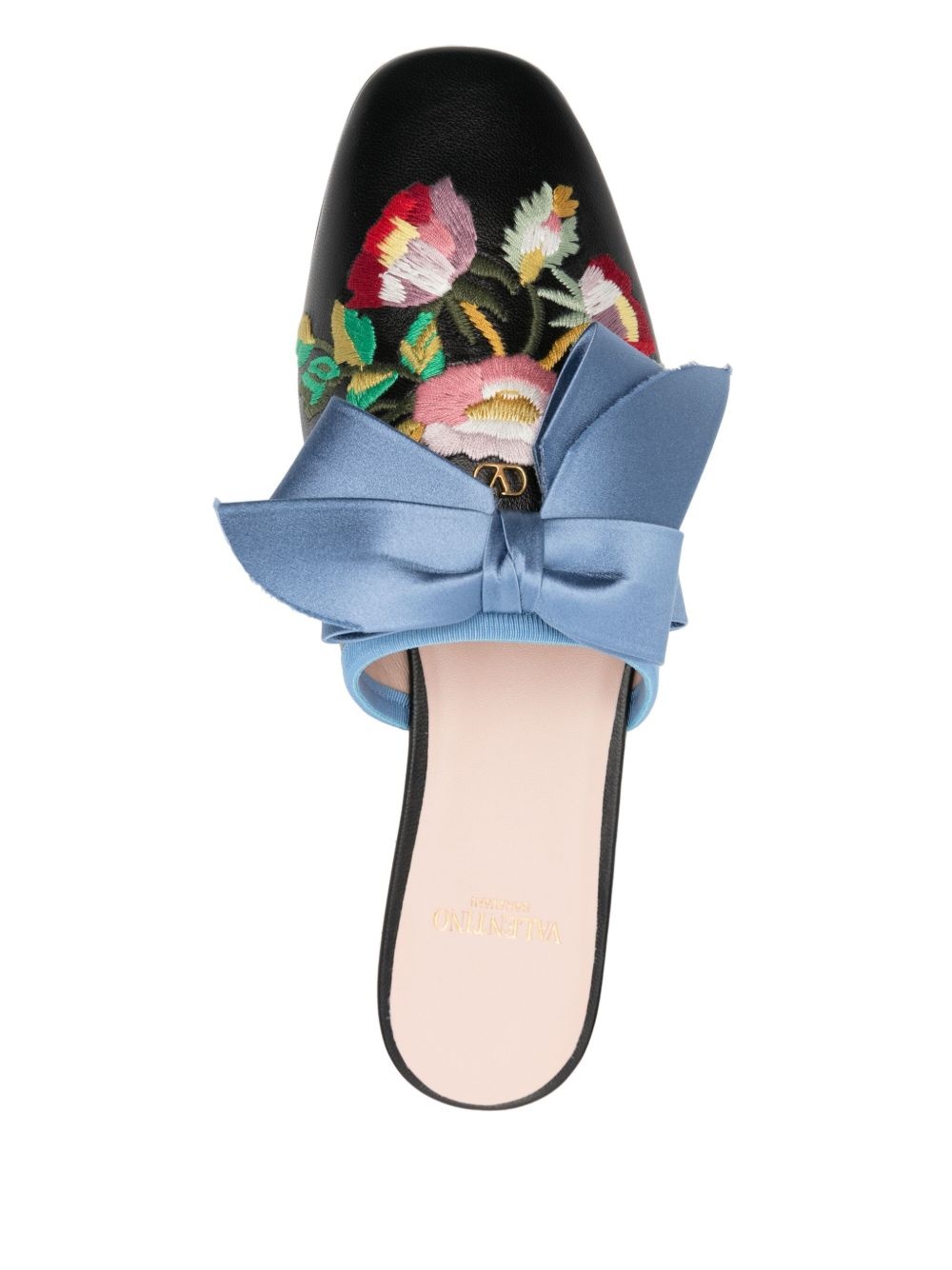 floral-embroidered mules - 4
