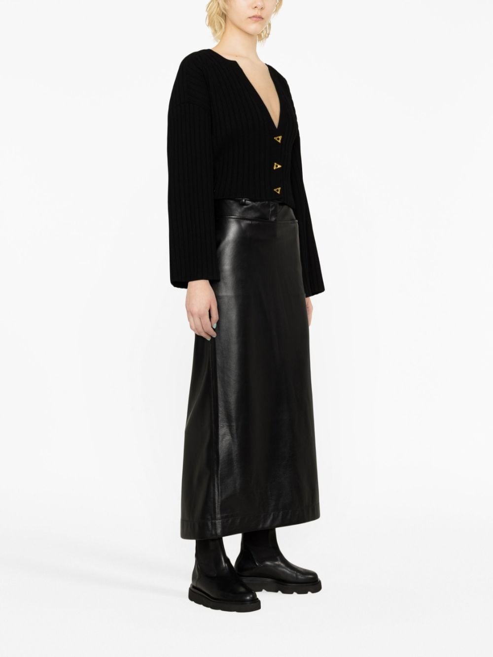 Morrow ribbed-knit cropped cardigan - 4