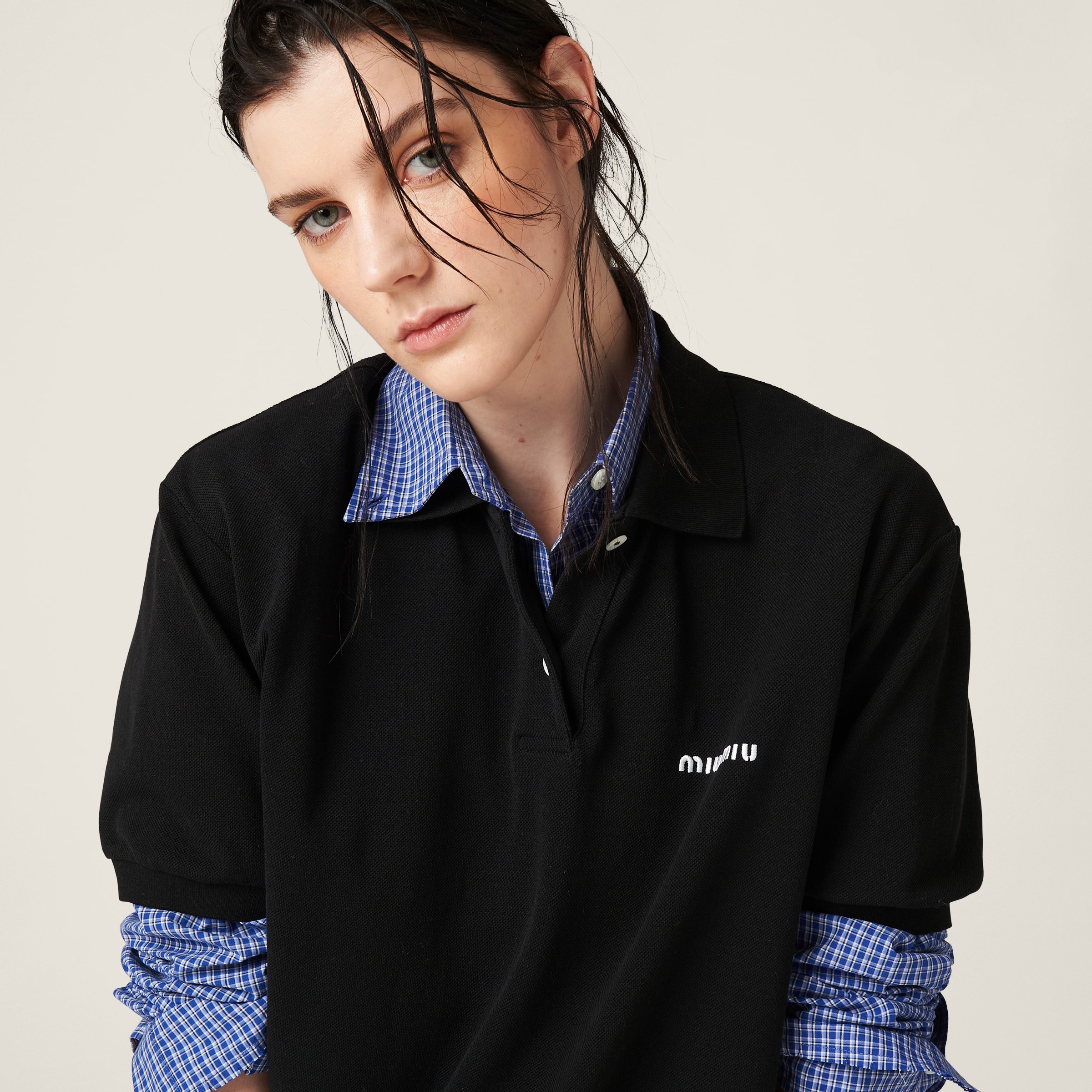 Miu Miu cashmere polo shirt - Blue