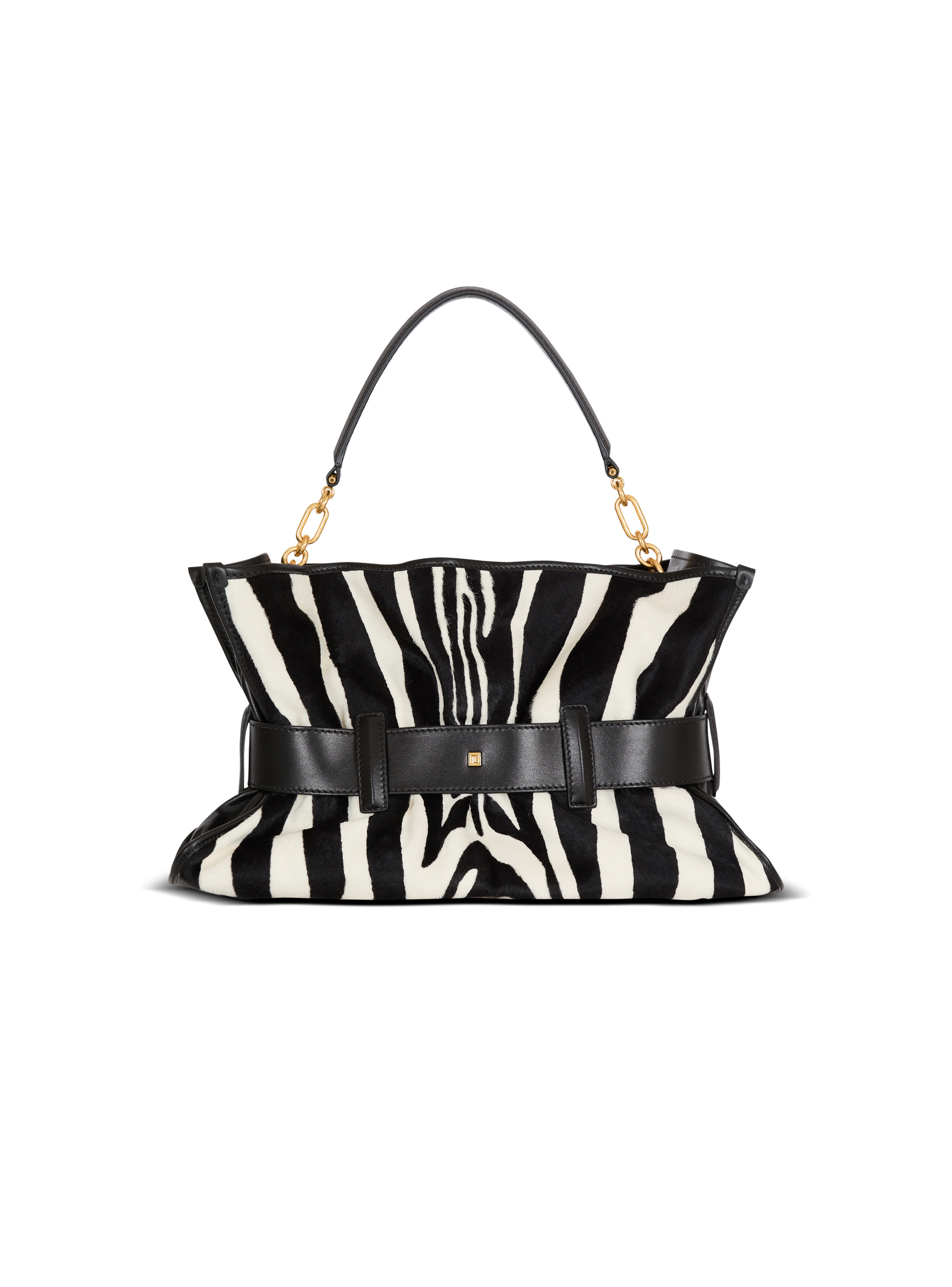 Medium Anthem bag in leather and zebra-print ponyskin - 4