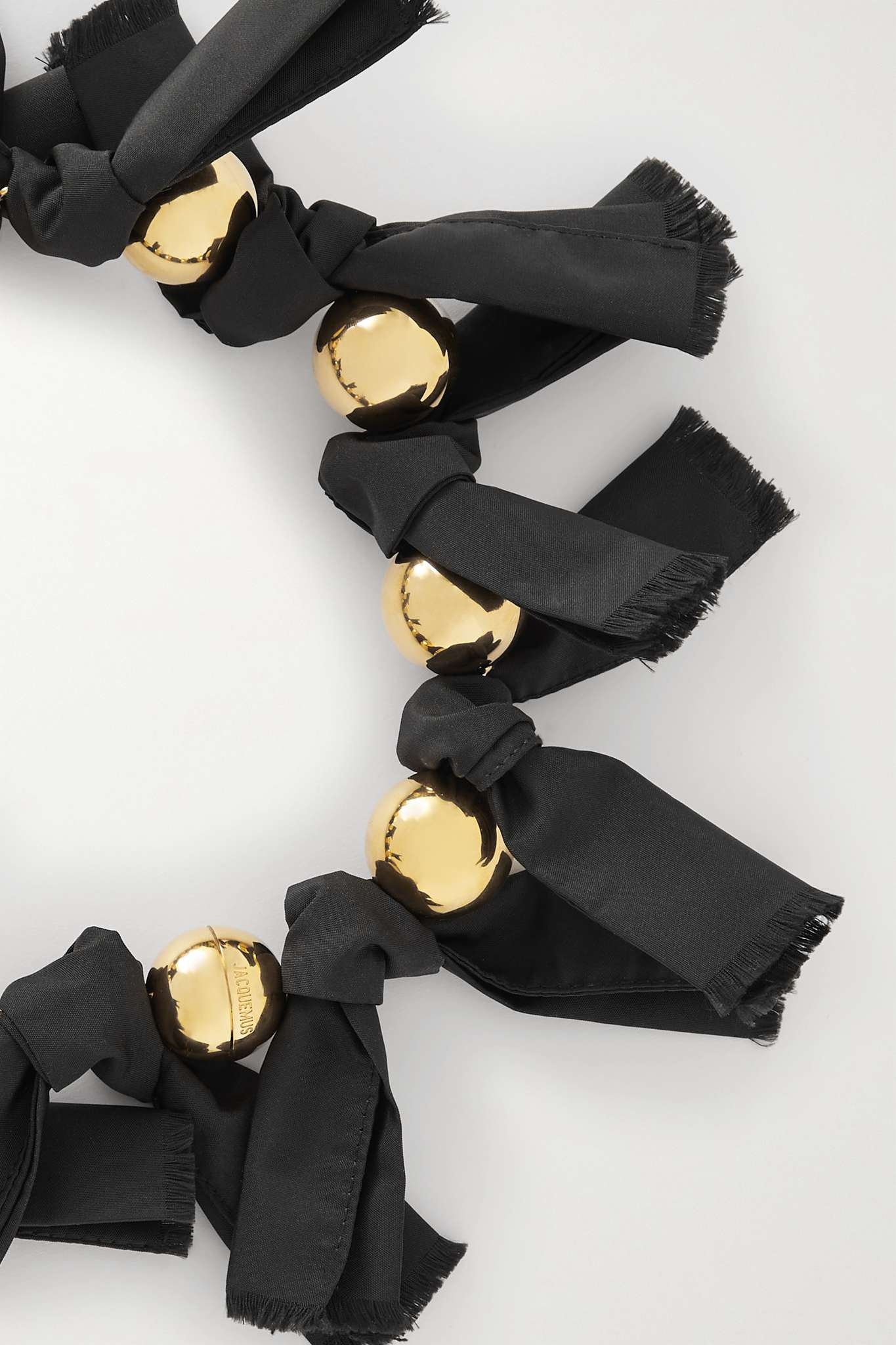 Gold-tone and taffeta necklace - 4