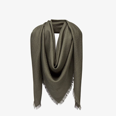 FENDI Shawl in green silk and wool outlook