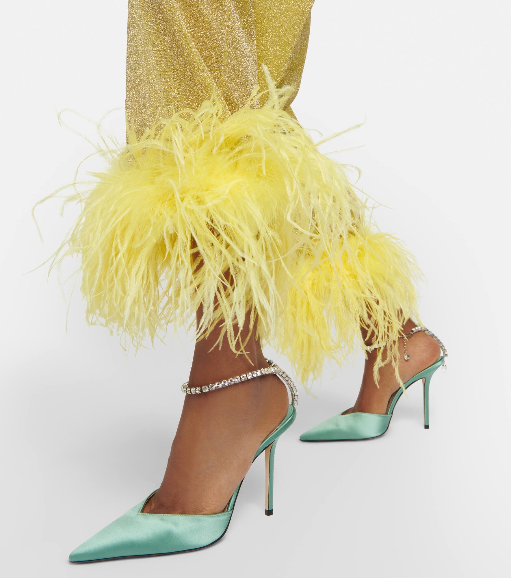 Jimmy Choo Yellow Saeda 100 Pumps