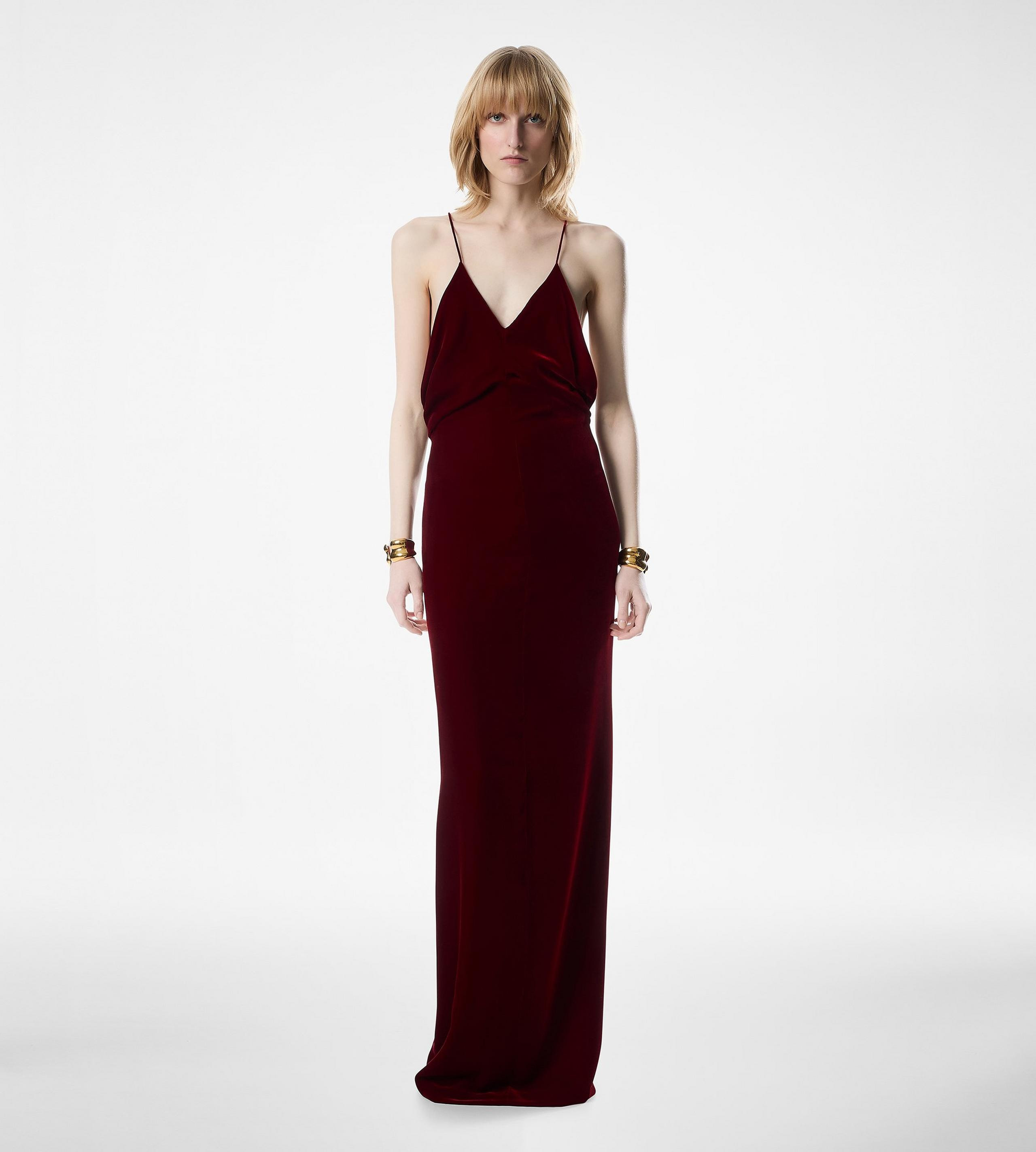 V-NECK EVENING DRESS WITH CUT OUT - 3