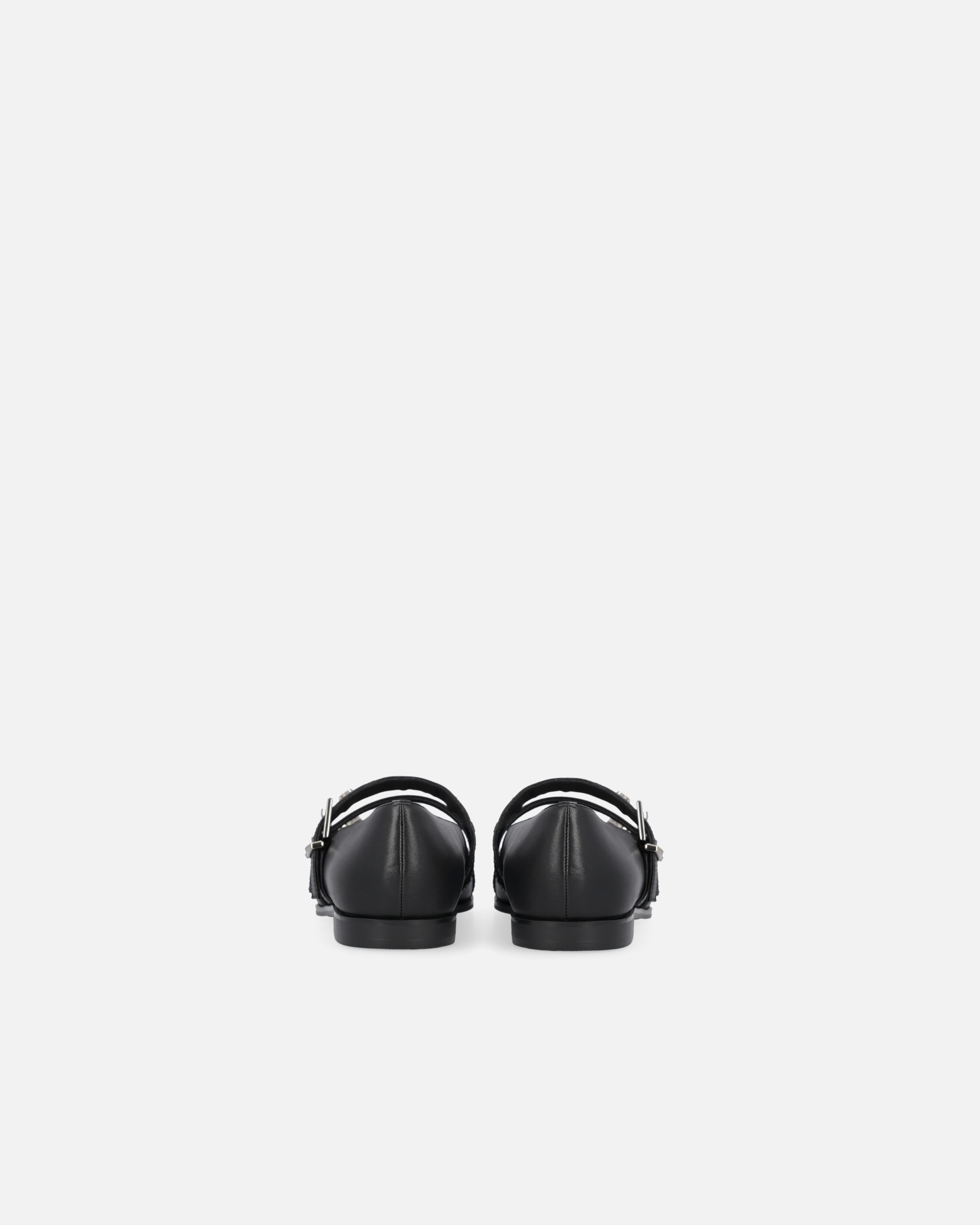 POINTED-TOE LEATHER BALLERINAS WITH STUDS - 8