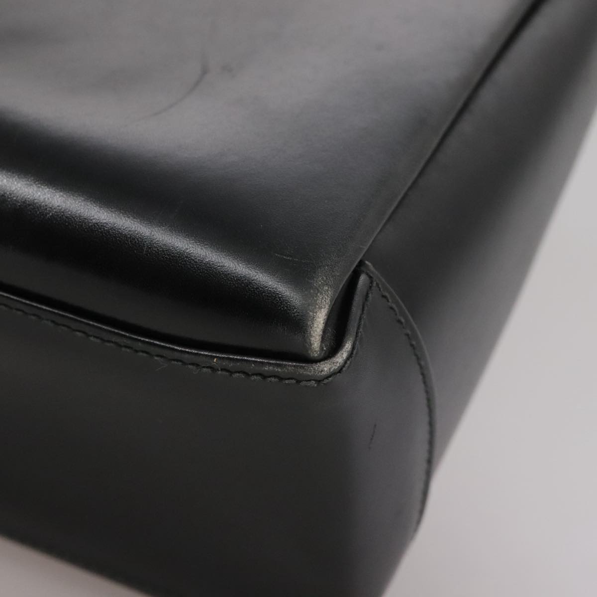 GUCCI Hand Bag Leather Black Gold - 15